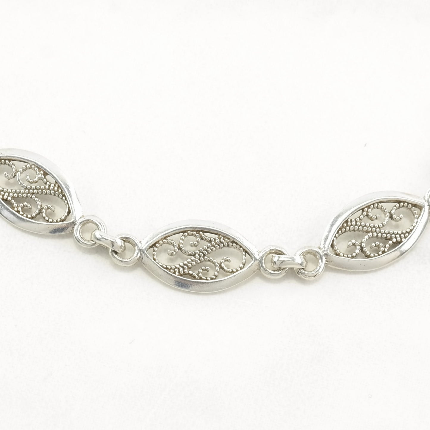 Milor Sterling Silver Link Bracelet Filigree Anklet