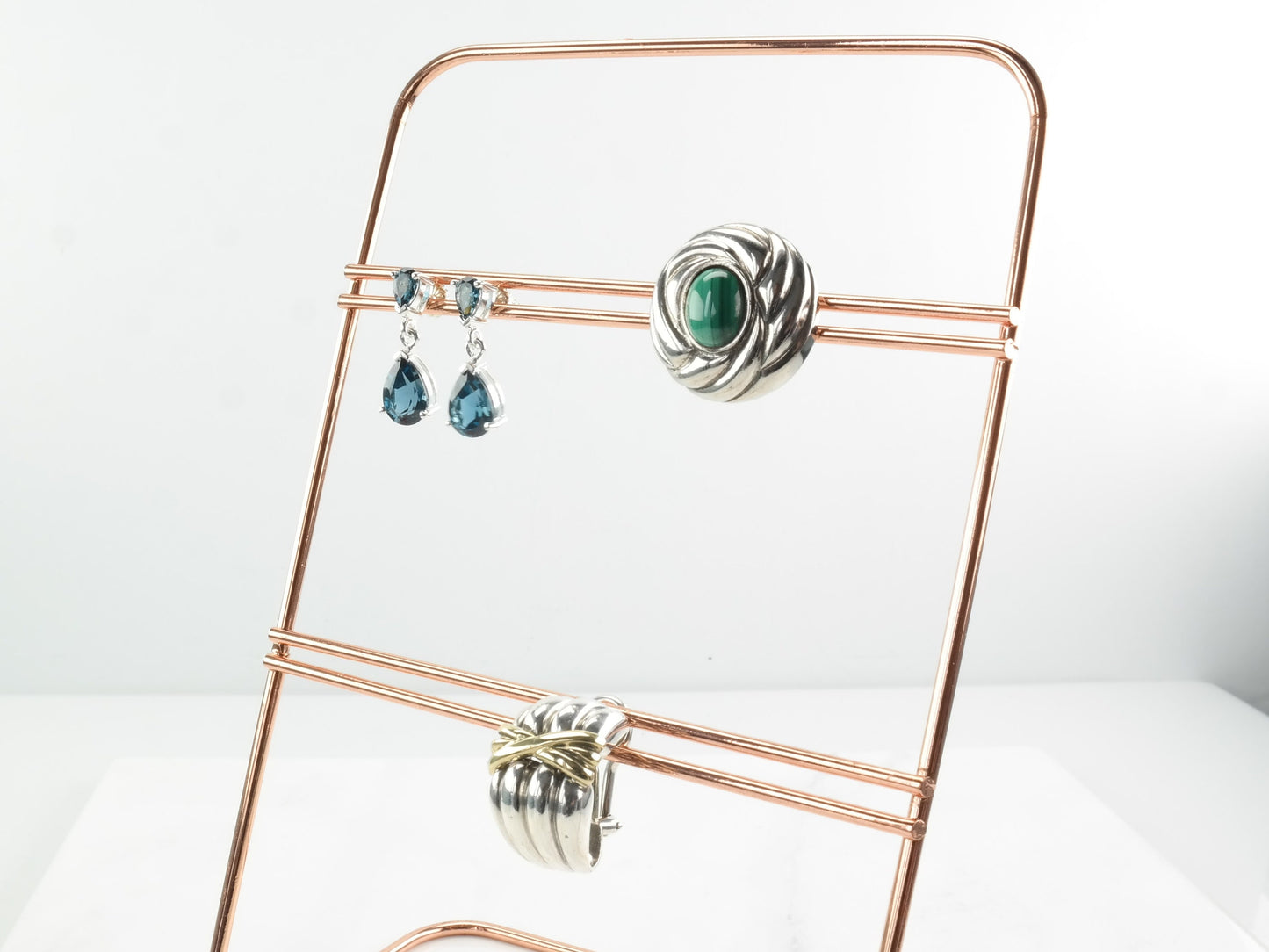 Single Earring Tiffany & Co Sterling Silver Malachite Clip on