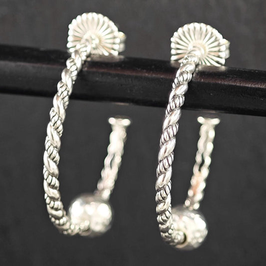 Vintage Jai Stud/Hoop Earrings Sterling Silver