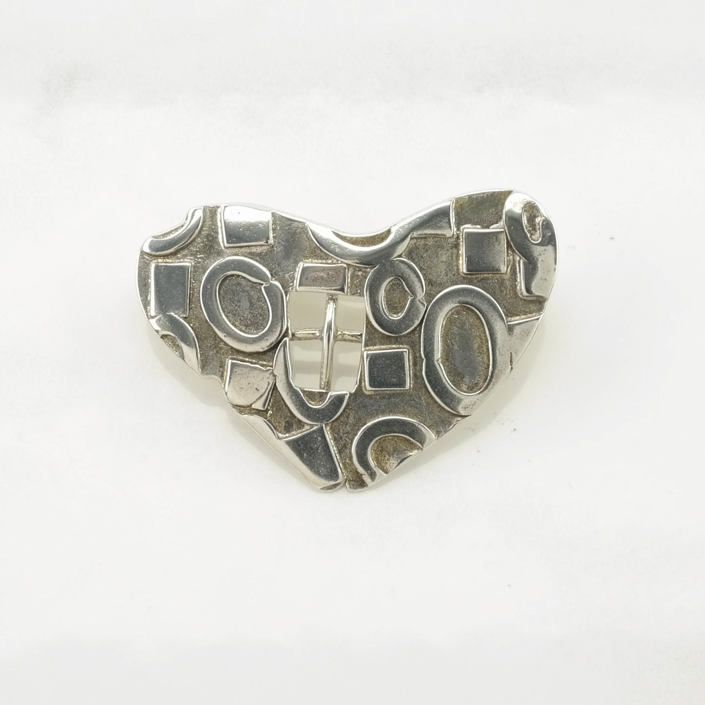 Roggio Sterling Silver Brooch Window Heart B1927
