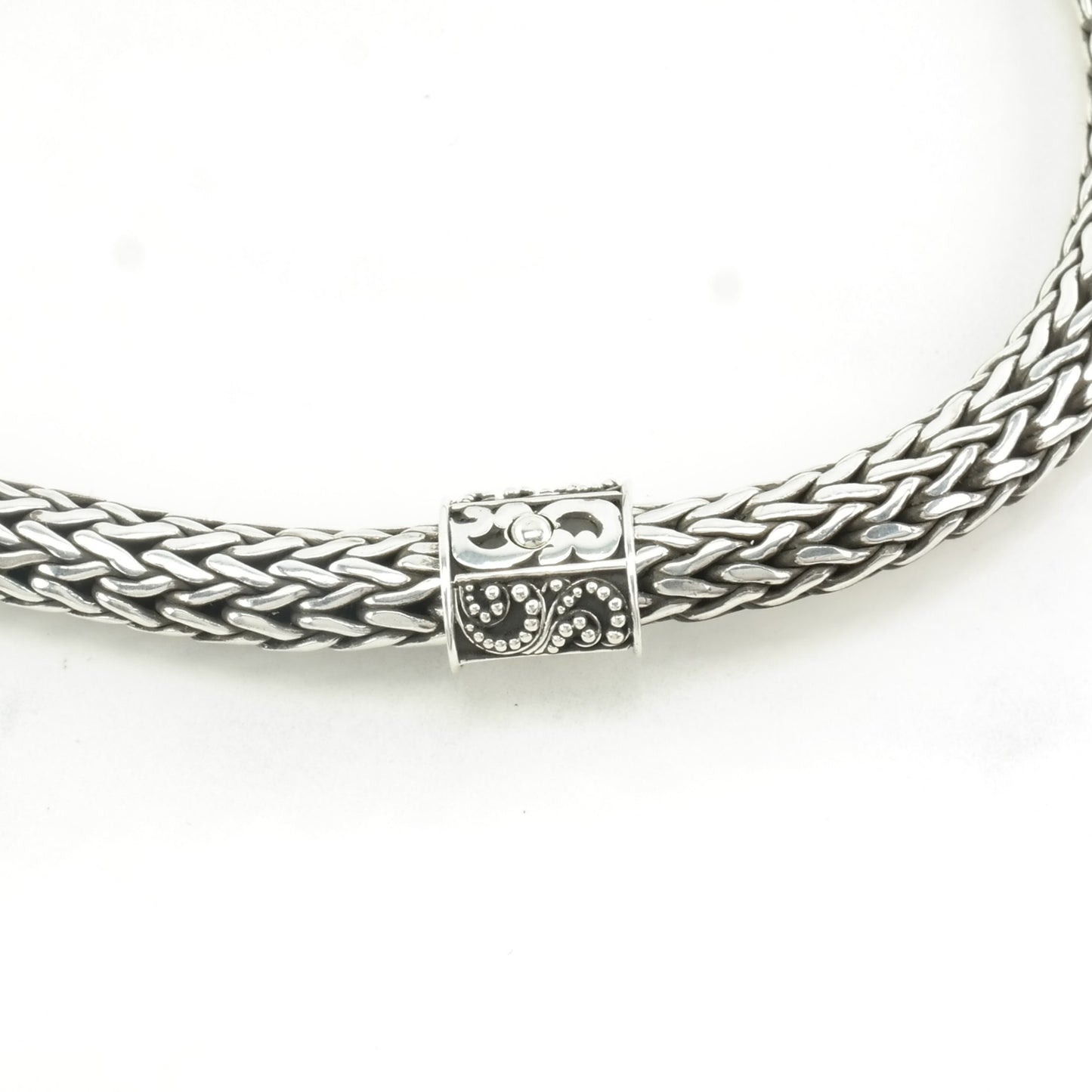 Vintage Lois Hill Sterling Silver Chain Filigree Necklace