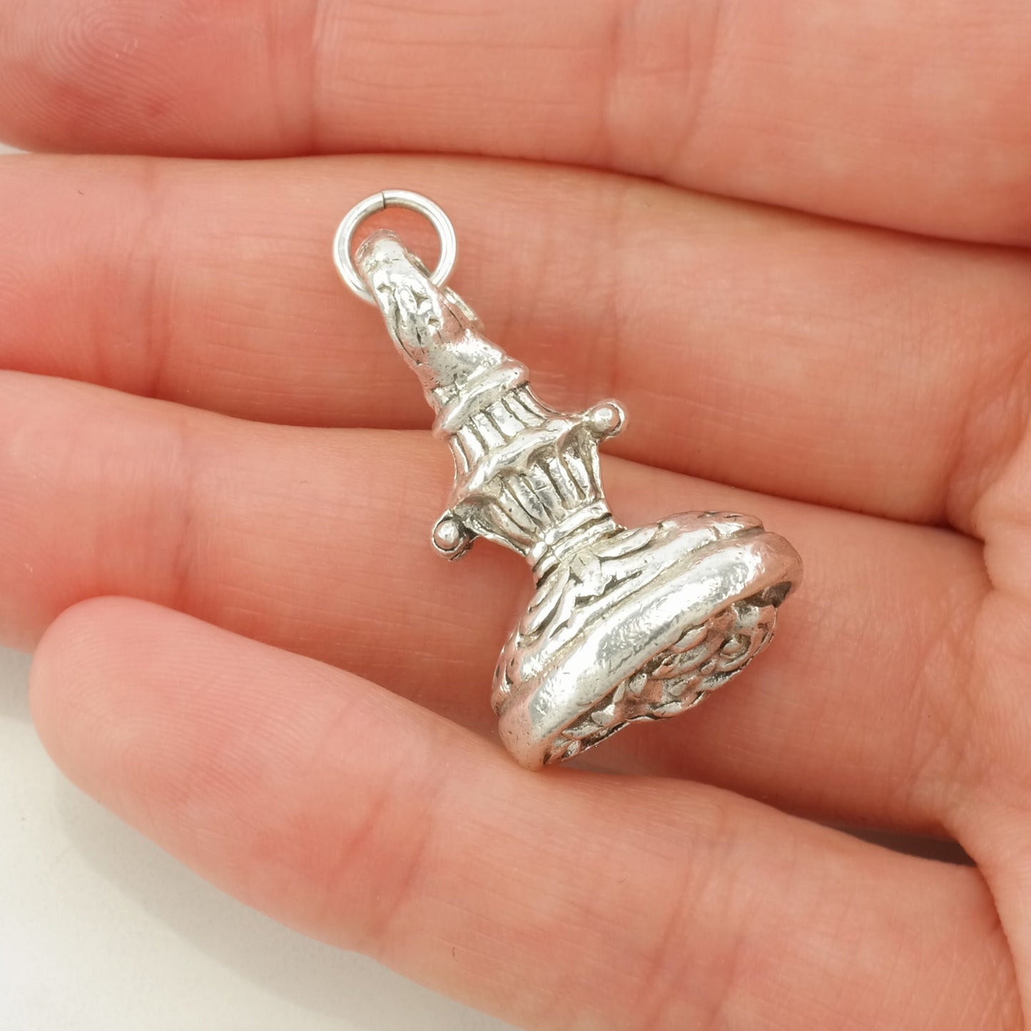 Vintage Victorian Style Wax Seal Sterling Silver Pendant
