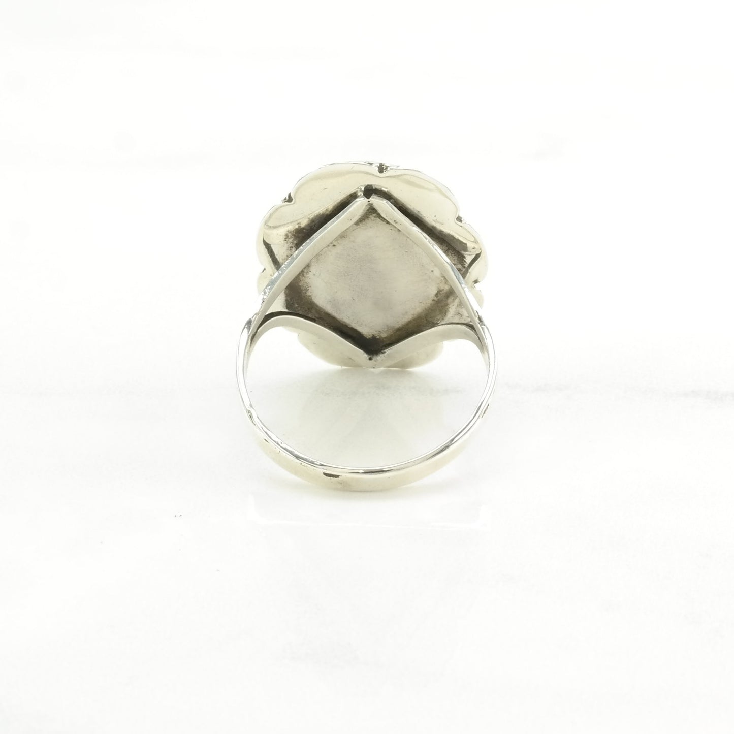 Vintage Sterling Silver Ring Larimar Rope Detail Blue Size 7 1/2