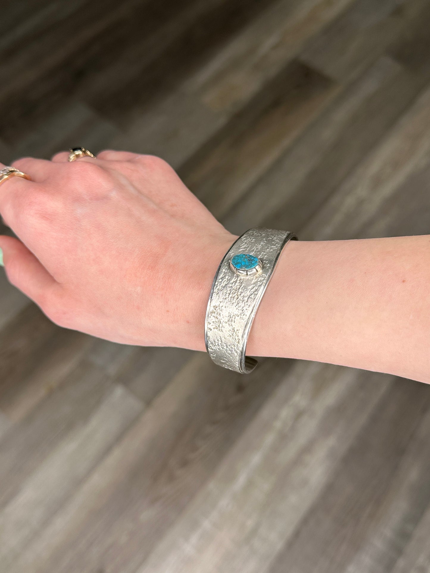 Native American Sterling Silver High Grade Spider Web Turquoise Cuff Bracelet