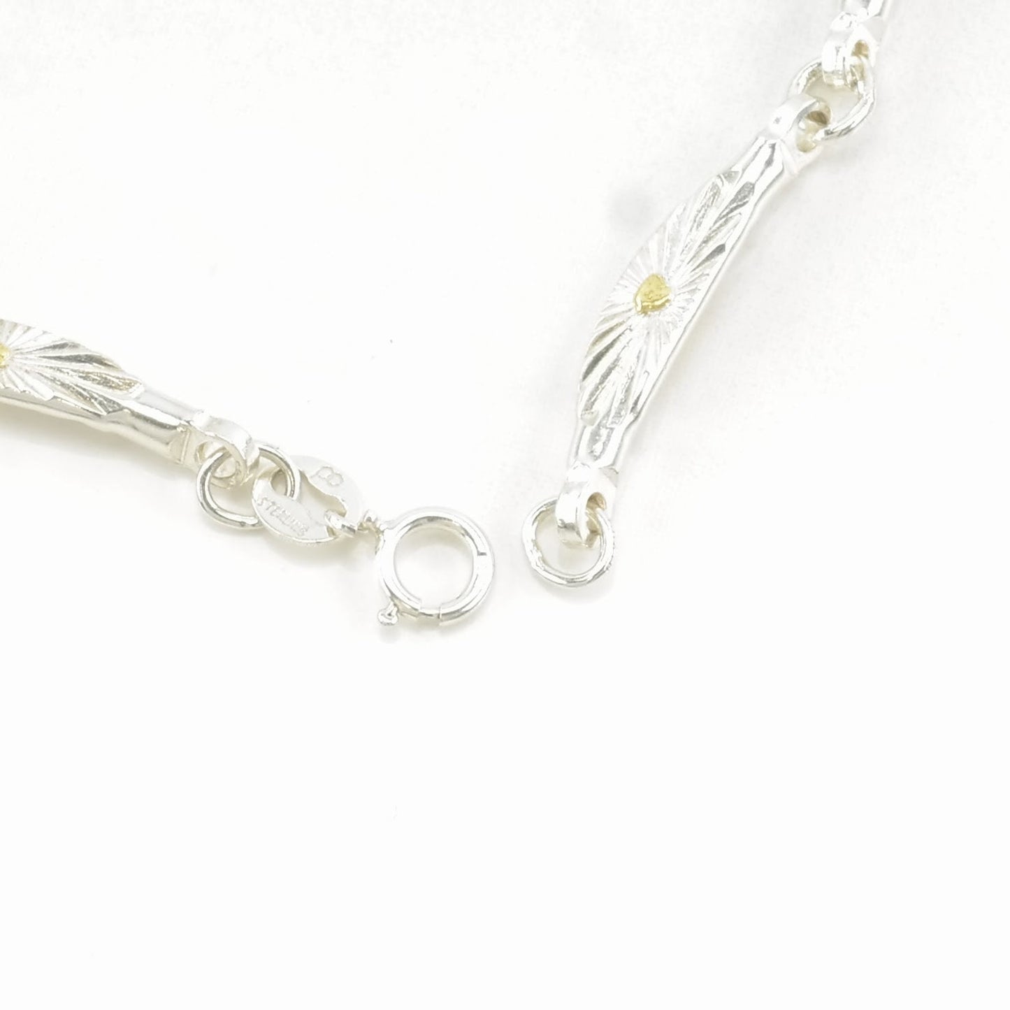 Sw Sterling Silver Link Bracelet Gold Toned Accents BR2424