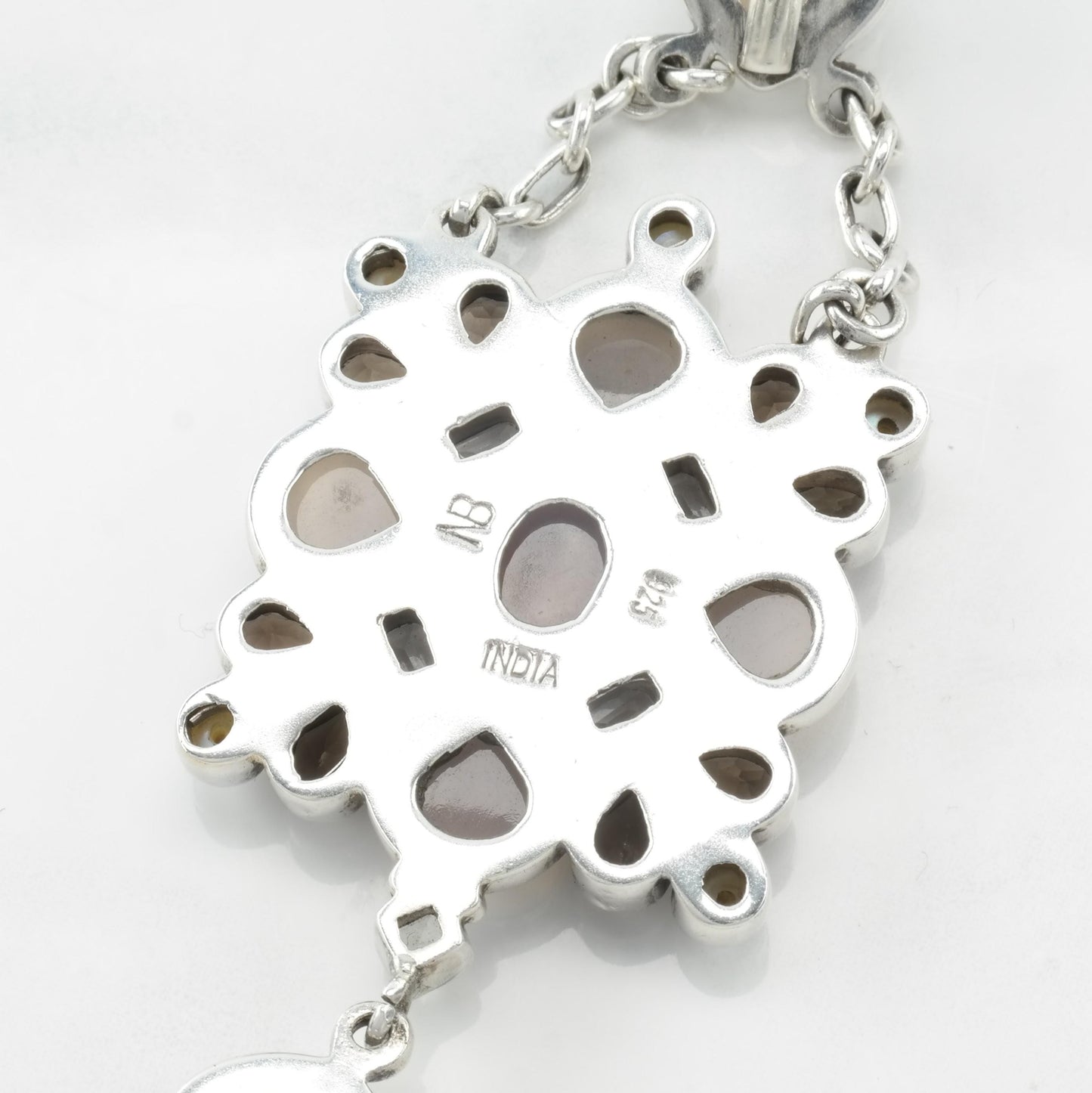 Vintage Nicky Butler Silver Pendant Topaz, Chalcedony Smoky Quartz Sterling