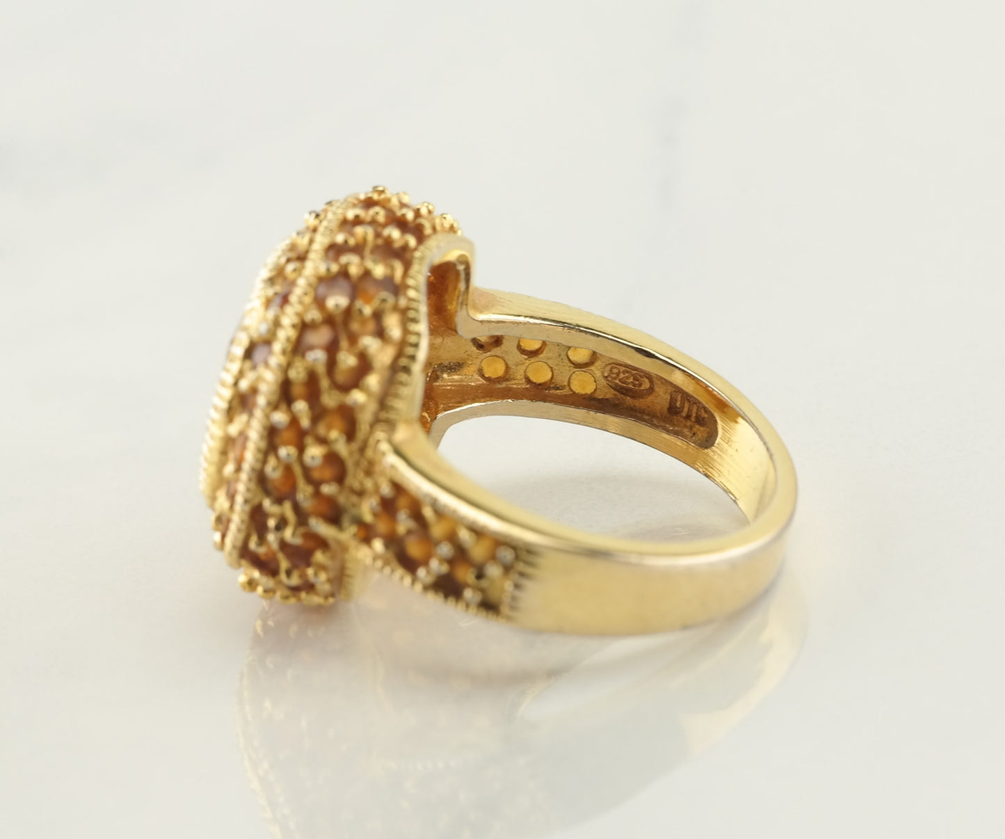 Sterling Silver Ring Citrine Orange Sz5 3/4 R2934