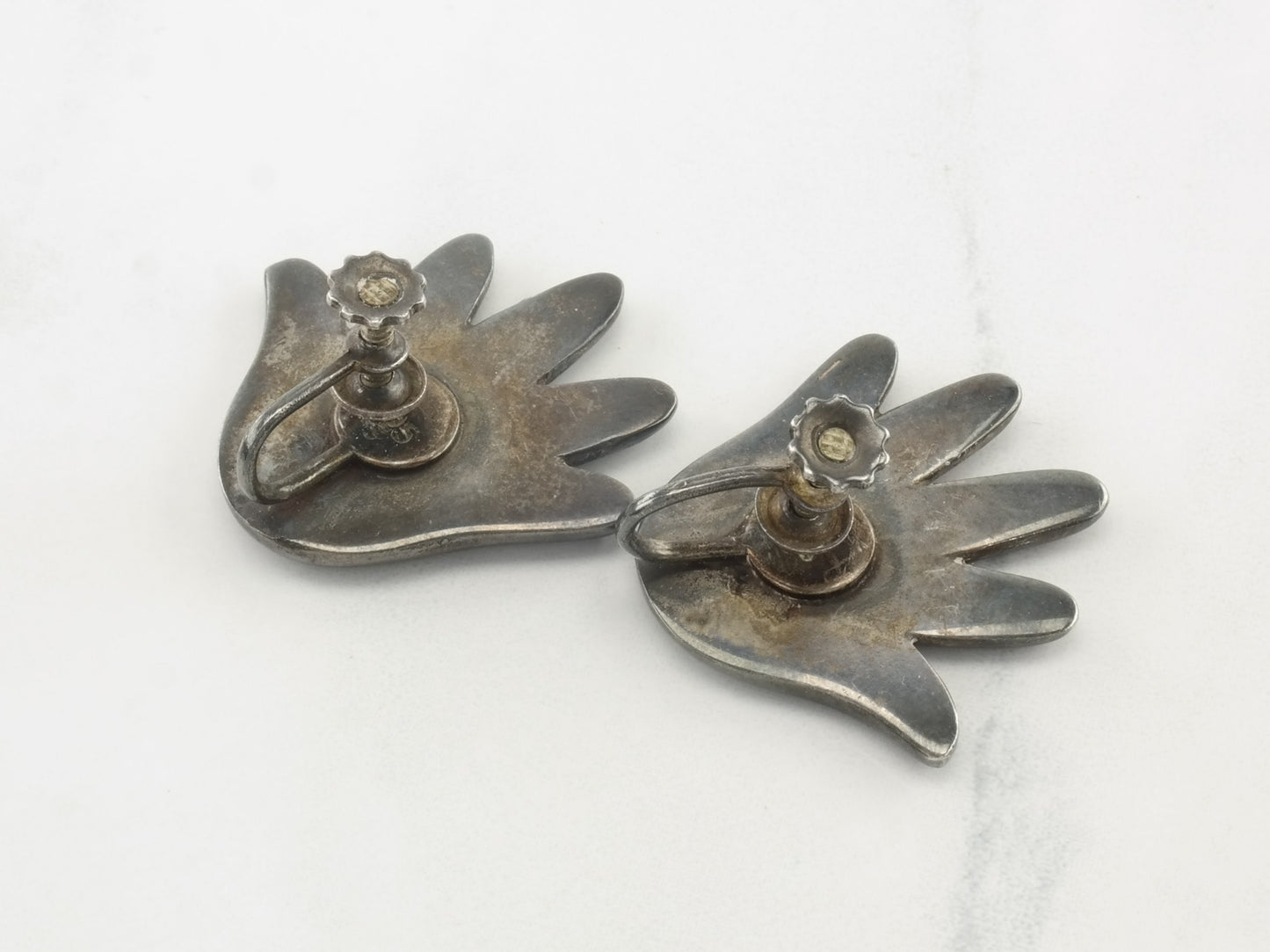 Spratling Taxco Earrings Screw Back Sterling Silver Hand