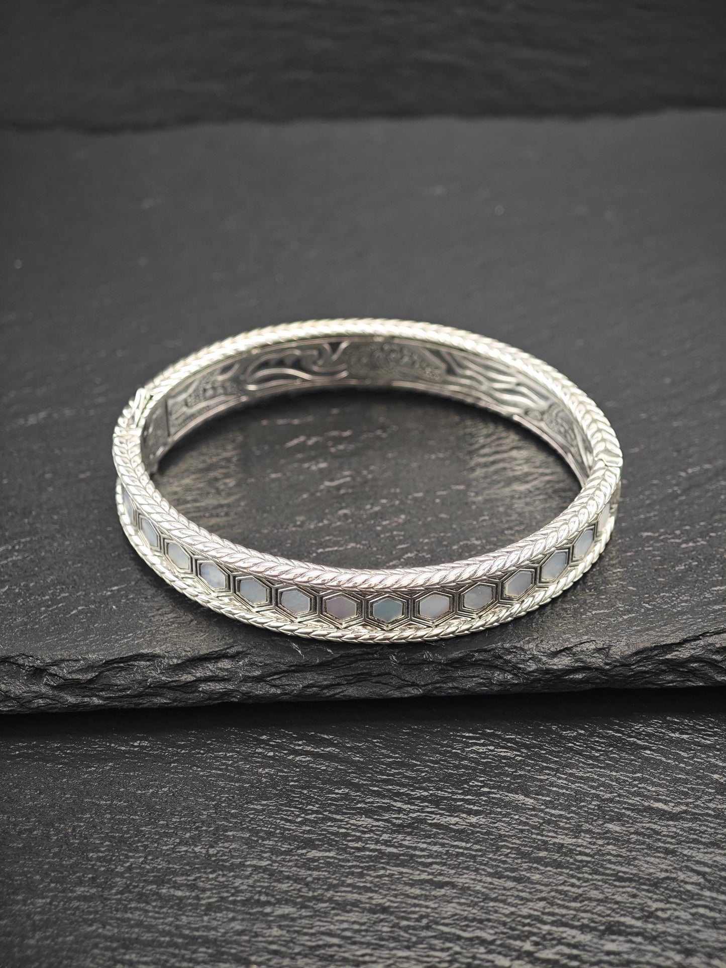 Jai MOP Bangle Bracelet Sterling Silver