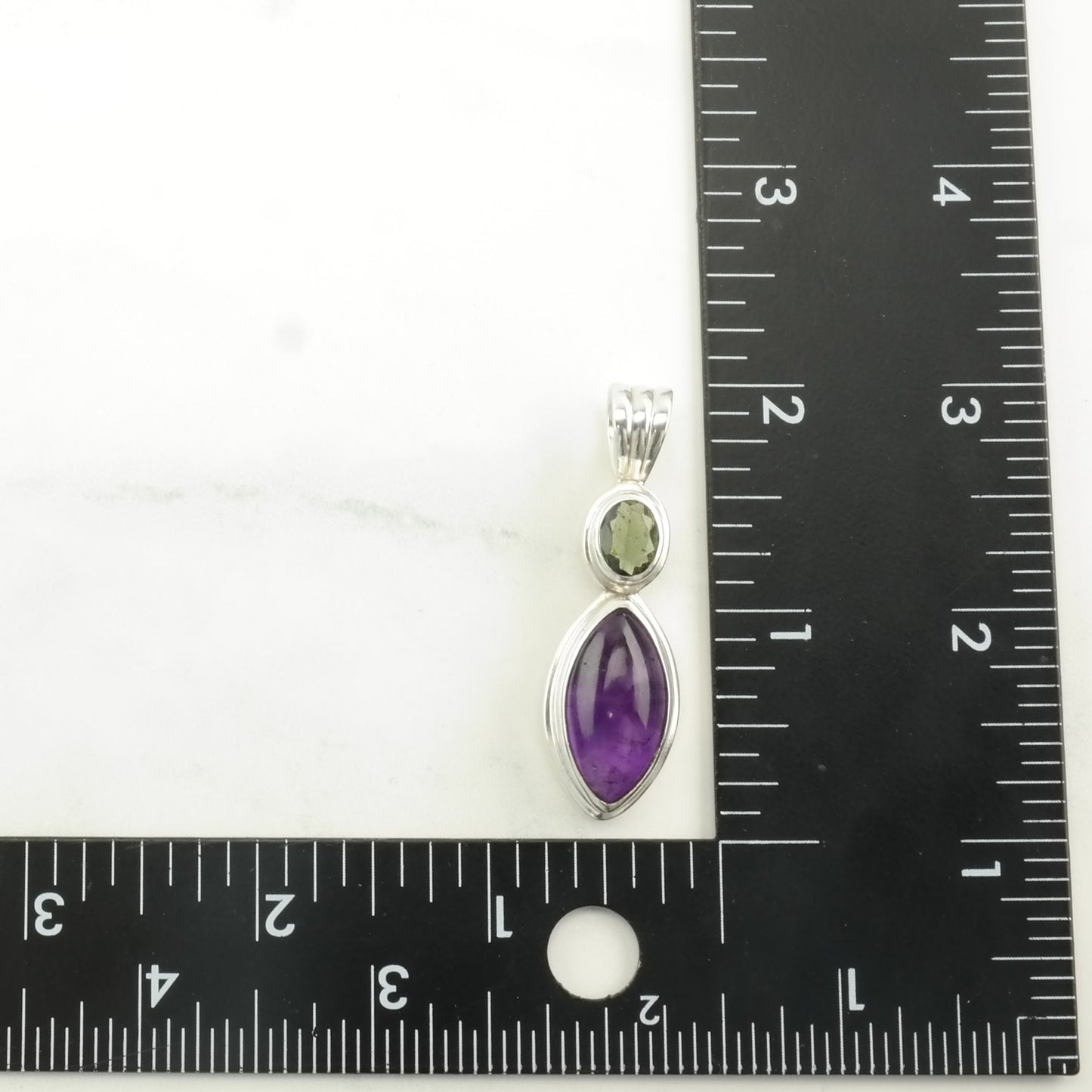 Amethyst Chrome Diopside Sterling Silver Pendant P2380