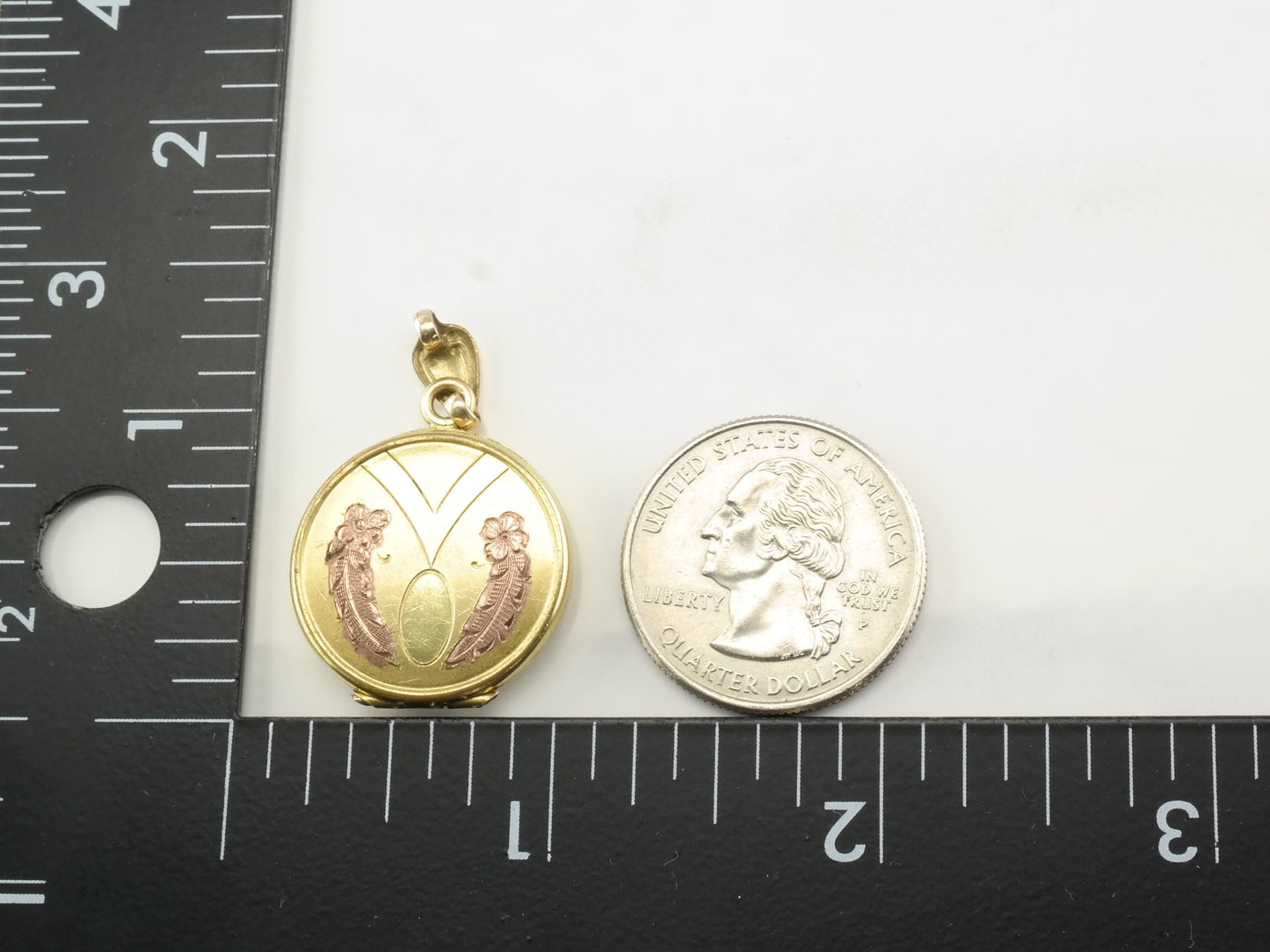 Vintage Floral Locket Gold Fill Pendant