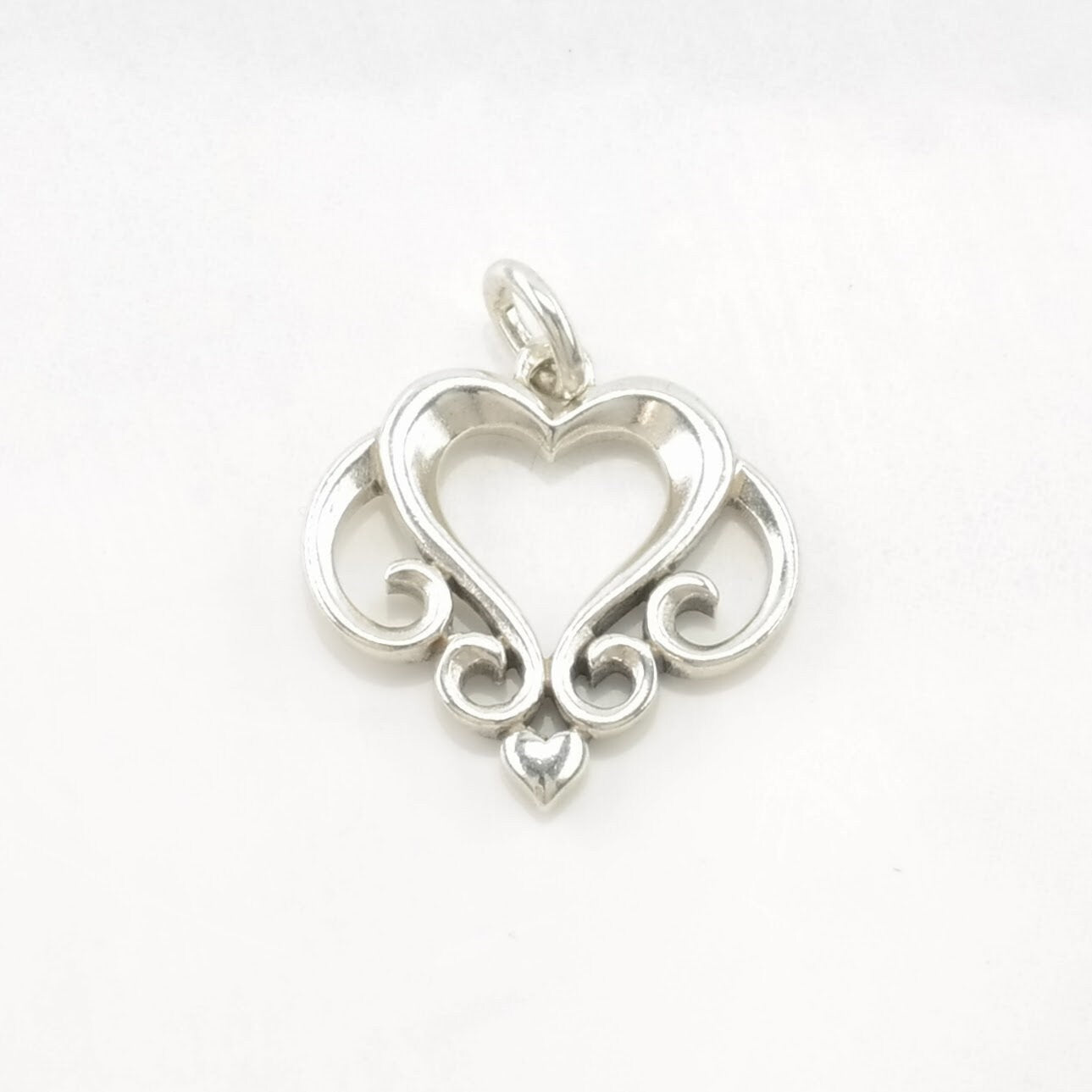 Choice of Vintage James Avery Heart Key Sterling Silver Pendant