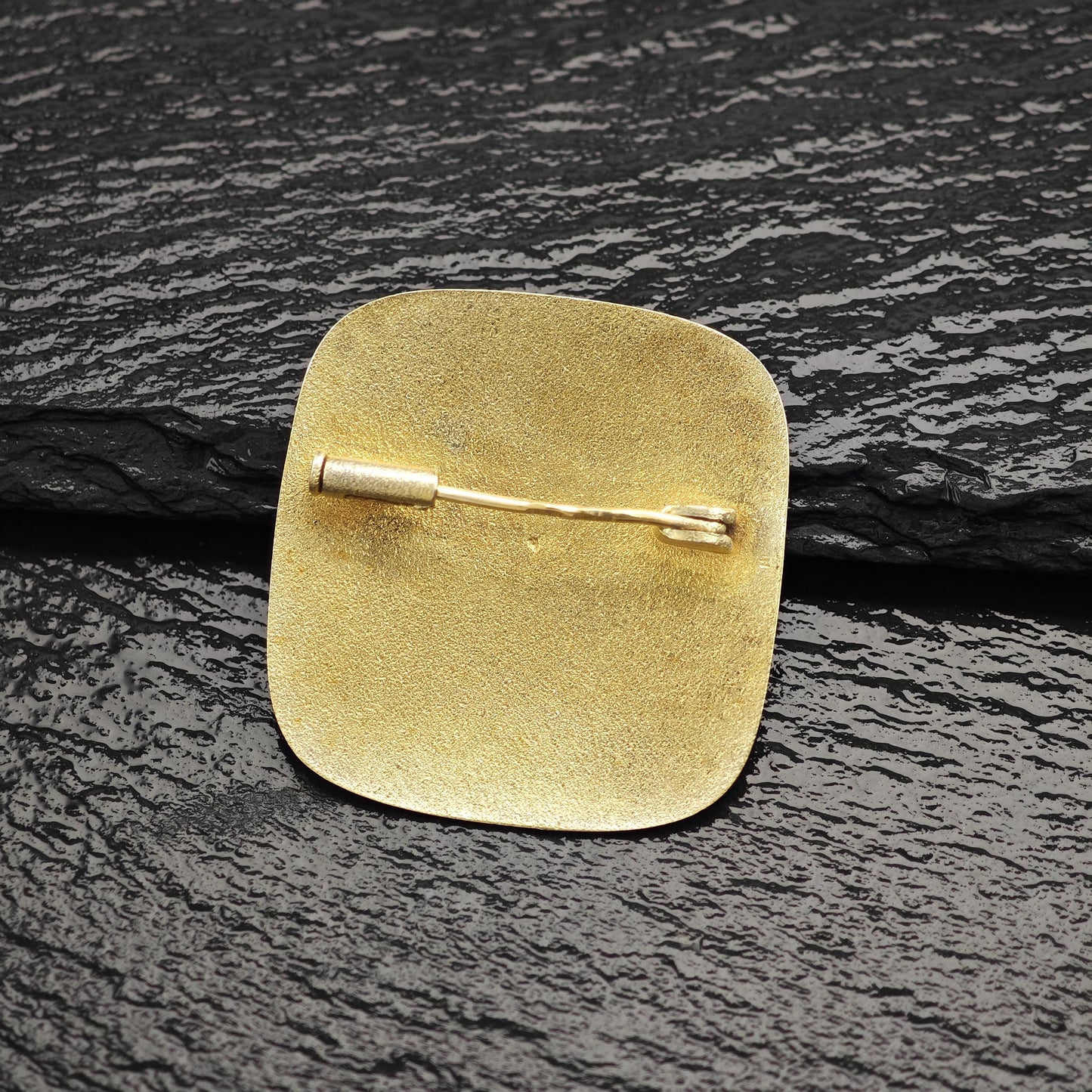 Vintage Soviet Gold Gilded, Niello Sterling Silver Brooch