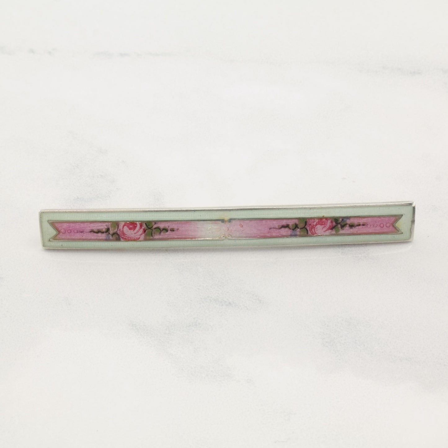 Art Deco Enamel Sterling Silver Brooch B2003