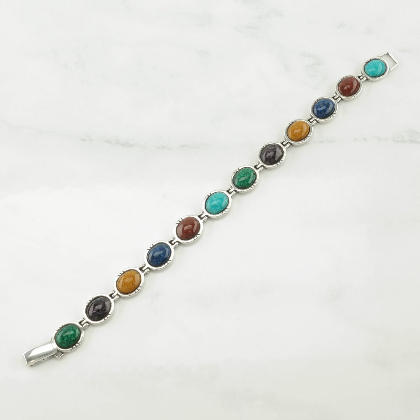 Choice of Carolyn Pollack Sterling Silver Link Bracelet Lapis Lazuli, Multi Stone