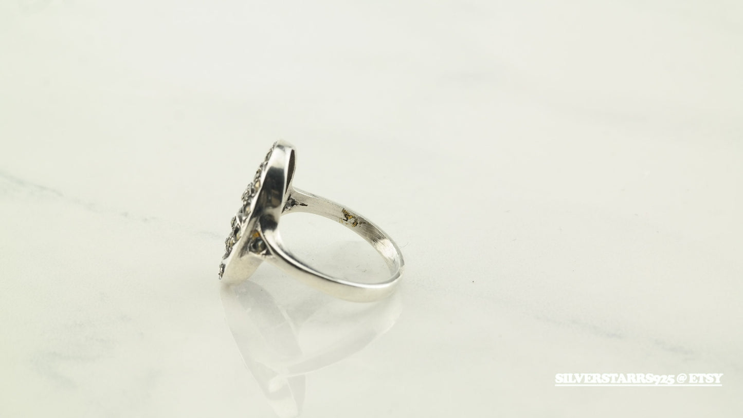 Sterling Silver Ring Marcasite Sz6.75 R2639