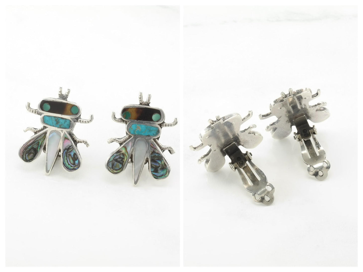 Choice of Vintage Native American Sterling Silver Clip On Earrings