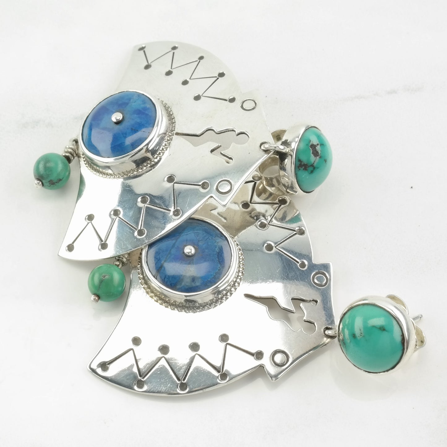 Turquoise Lapis Earrings Stud Dangle