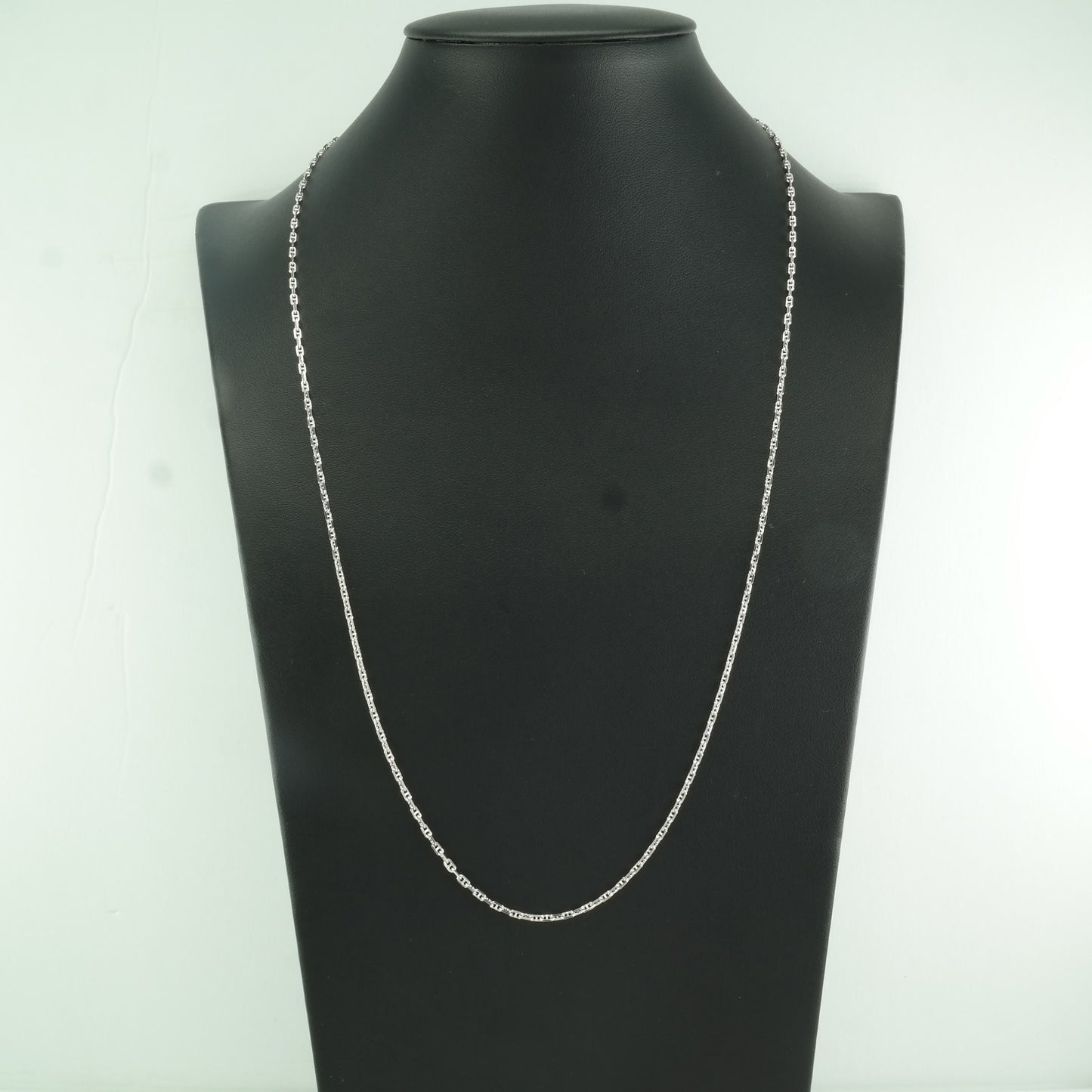 Vintage Sterling Silver Mariner Link 2mm, Adjustable Necklace