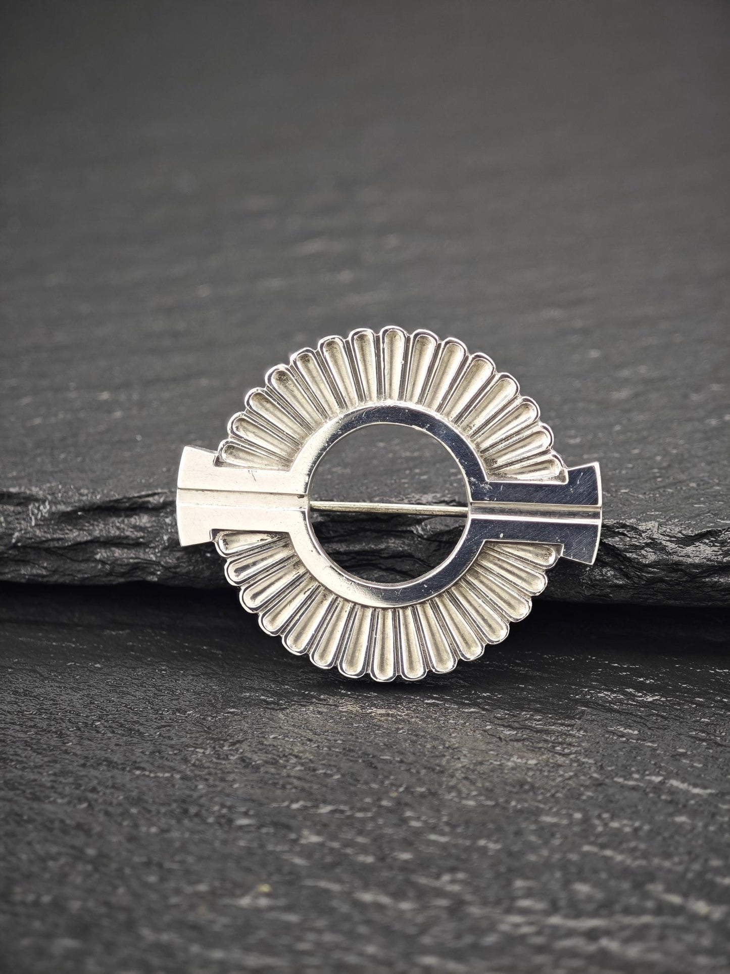 Georg Jensen 310, Geometric, Earring Brooch Set Sterling Silver