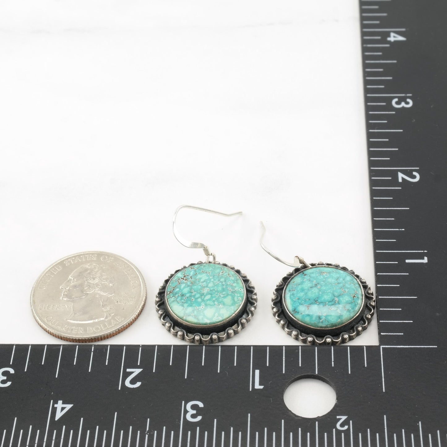 Vintage Native American, Sterling Silver Fish Hook Earrings