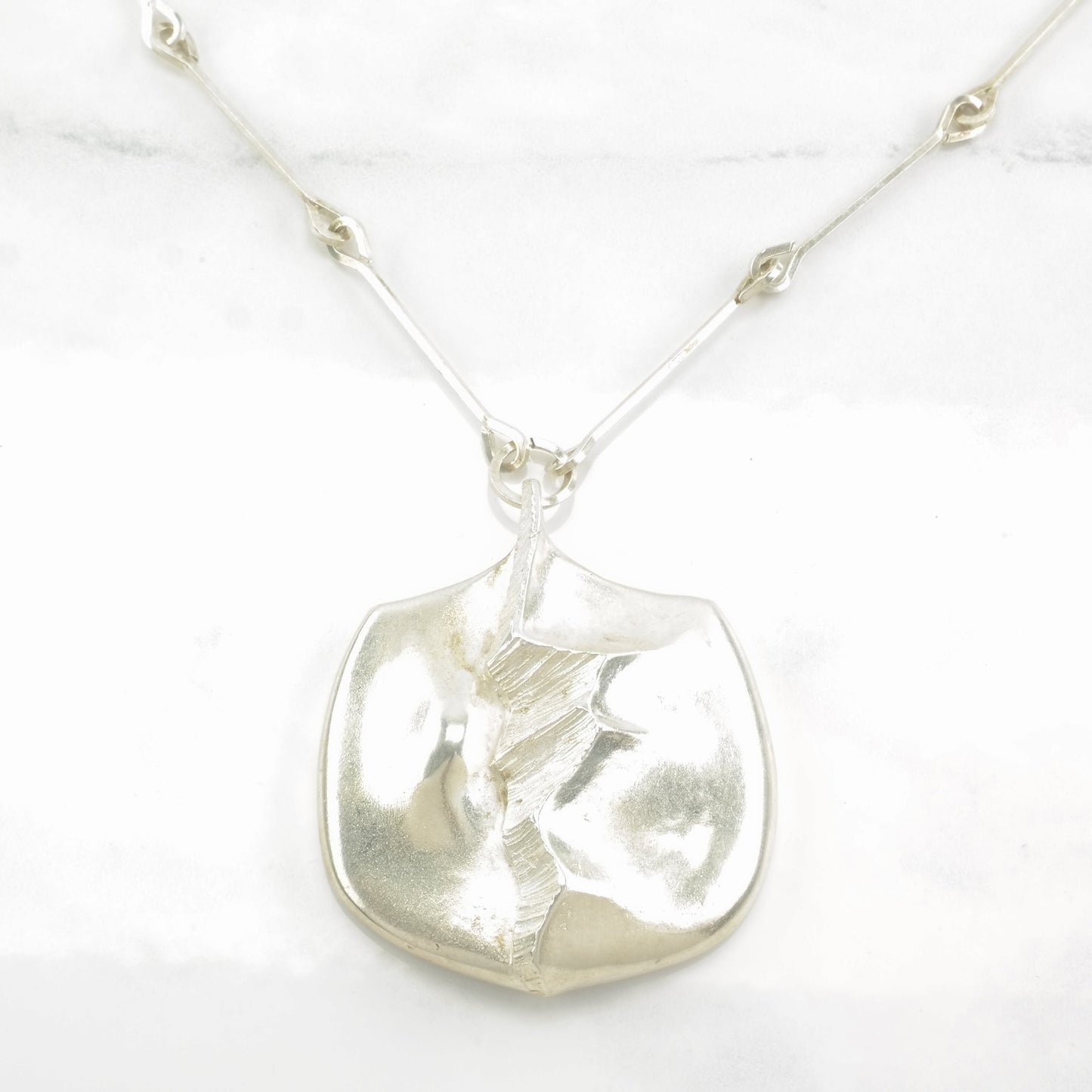 Vintage Modernist Sterling Silver Swedish, Abstract, Modernist Necklace