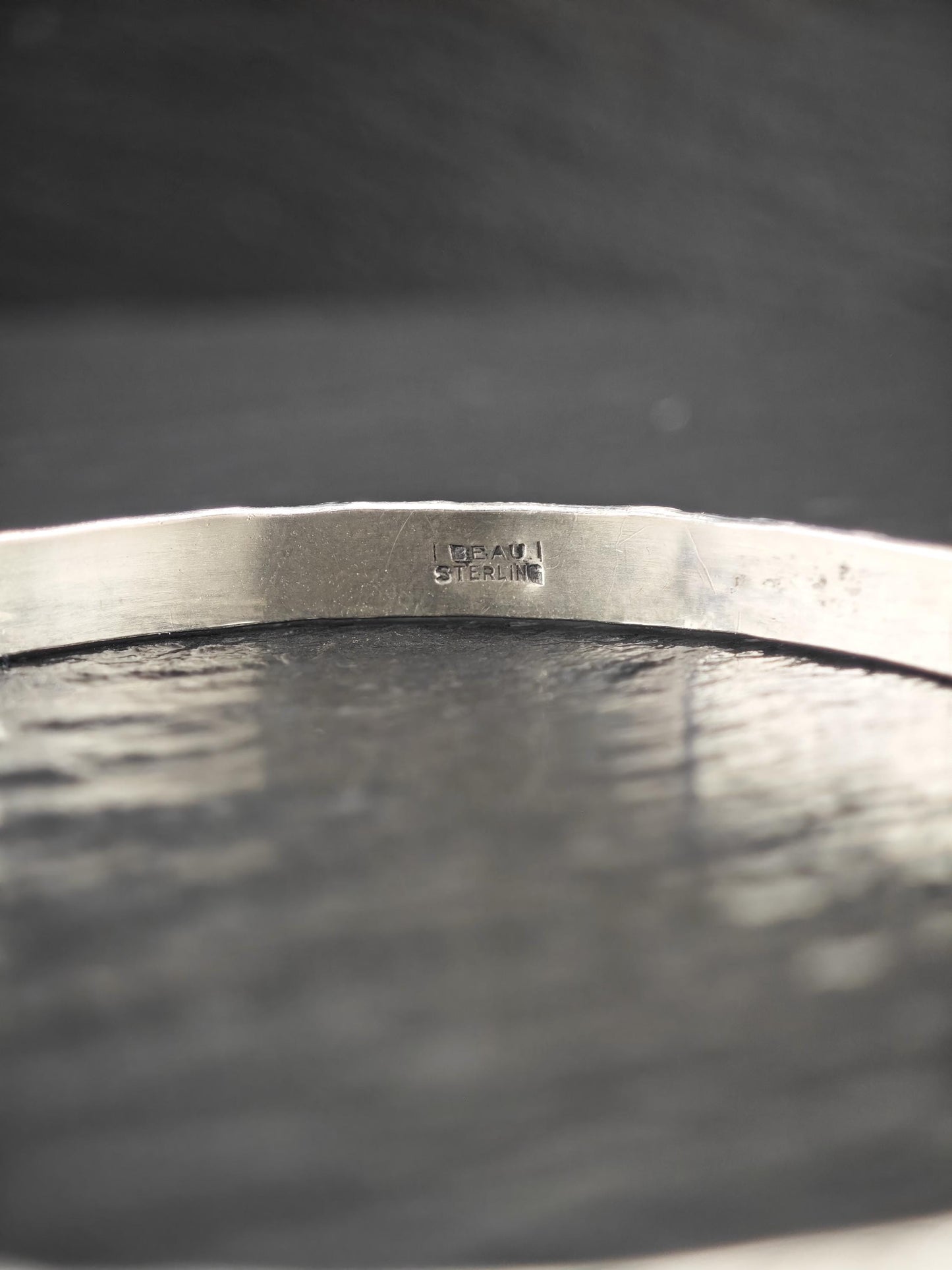 Choice of Stackable Repousse Bangle Bracelet Sterling Silver