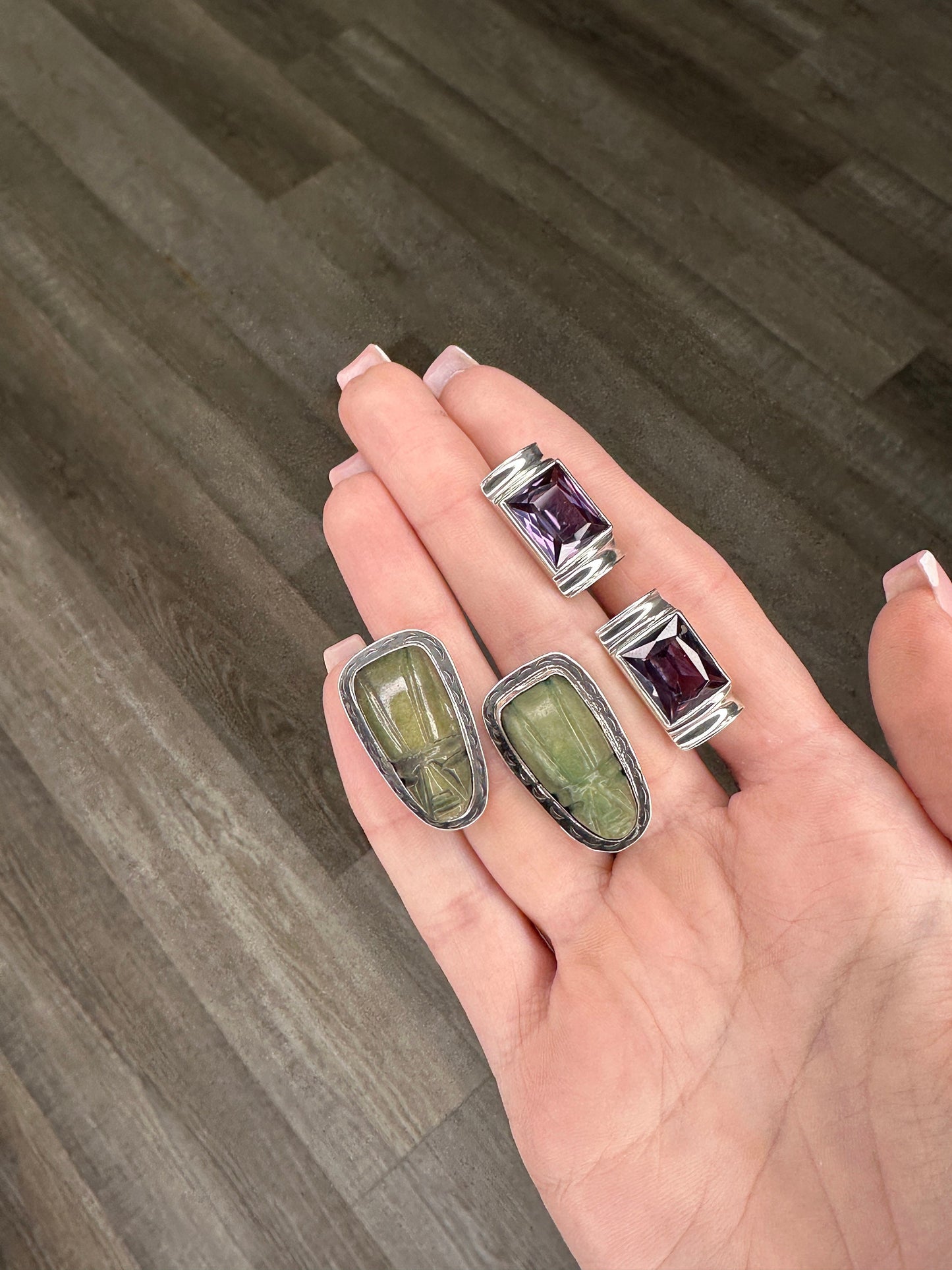 Taxo Sterling Silver Color Change Alexandrite Earrings Screw back