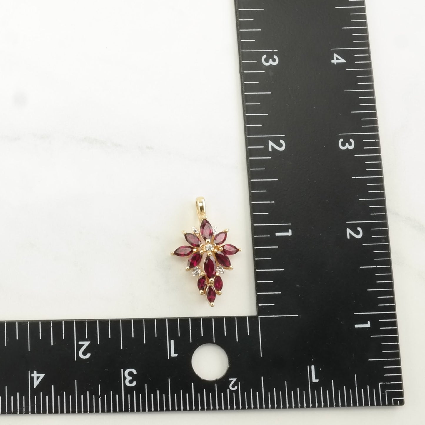 Vintage Lab Opal, Topaz, Diamond, Lab Ruby Floral, Cross Sterling Silver Pendant