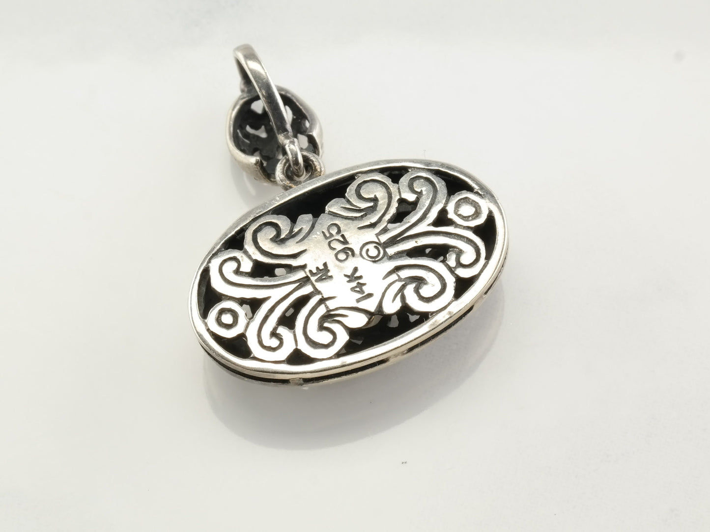 Vintage Flower Sterling Silver 14k Pendant