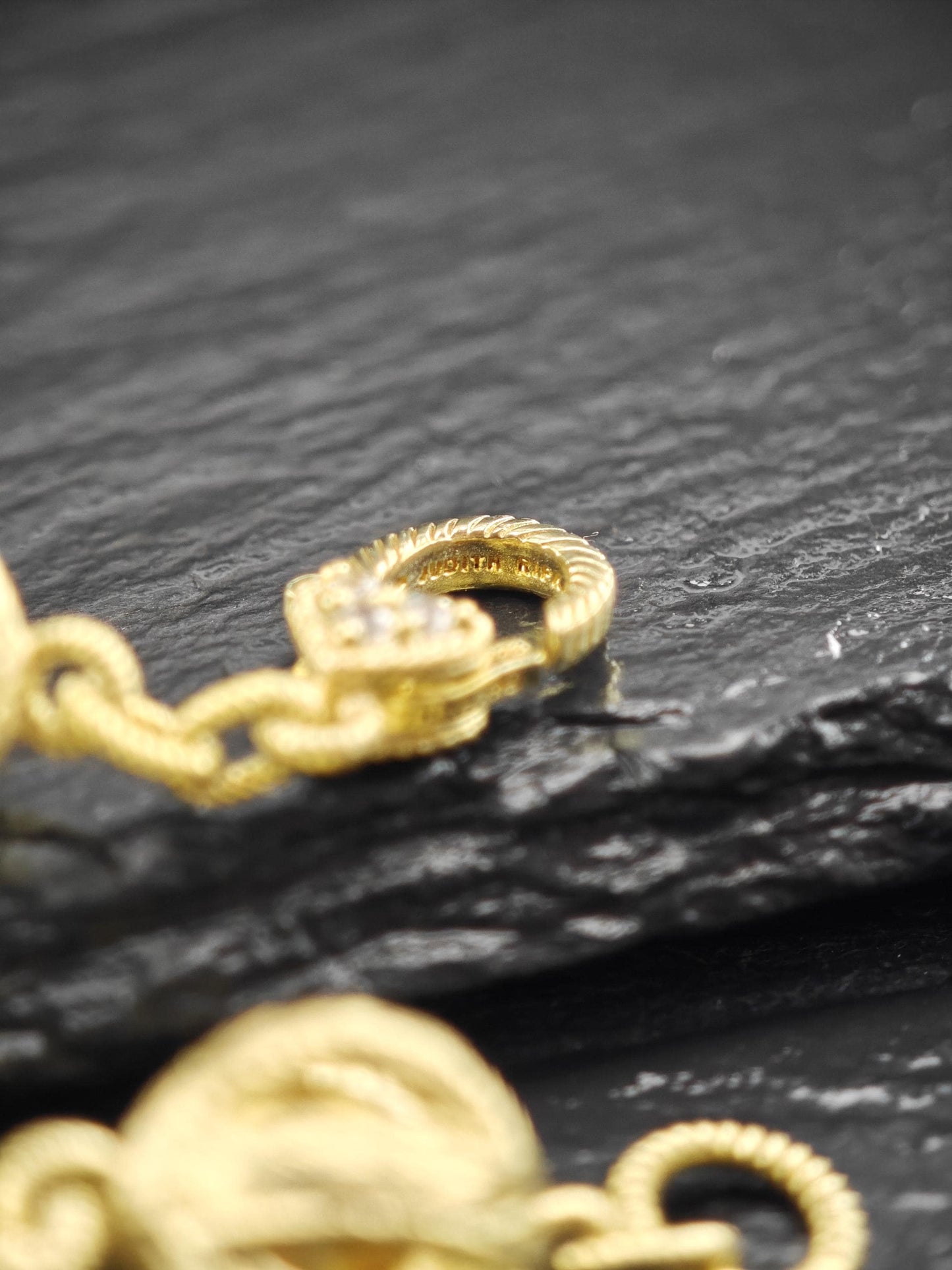 Judith Ripka Gold Tone Sphere Link Bracelet Sterling Silver