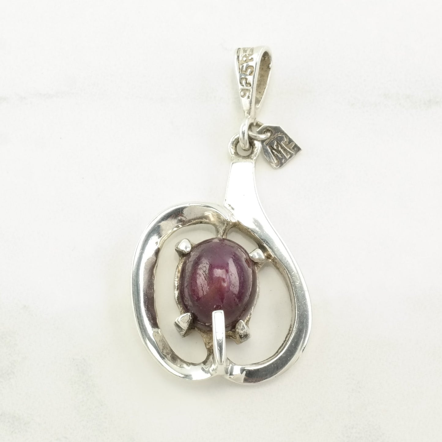 Vintage Taxco Star Sapphire Sterling Silver Pendant