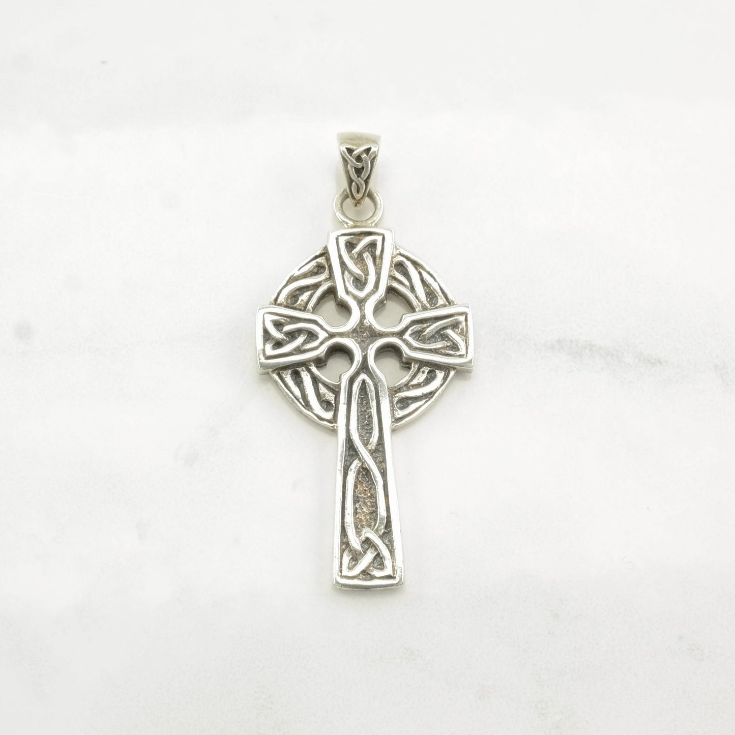Vintage Celtic Cross Ornate Sterling Silver Pendant