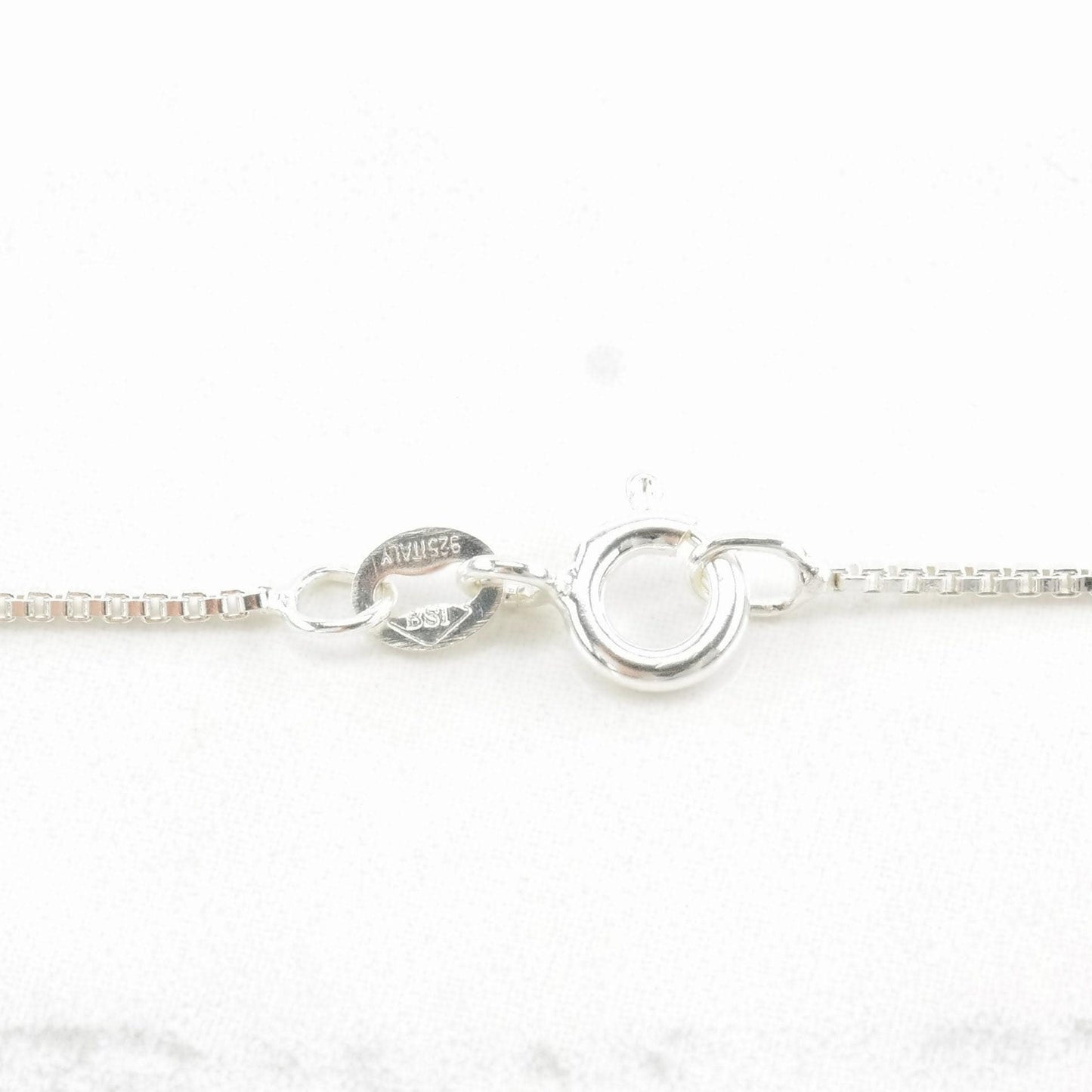 1mm link 22 inch Box Chain Sterling Silver Necklace