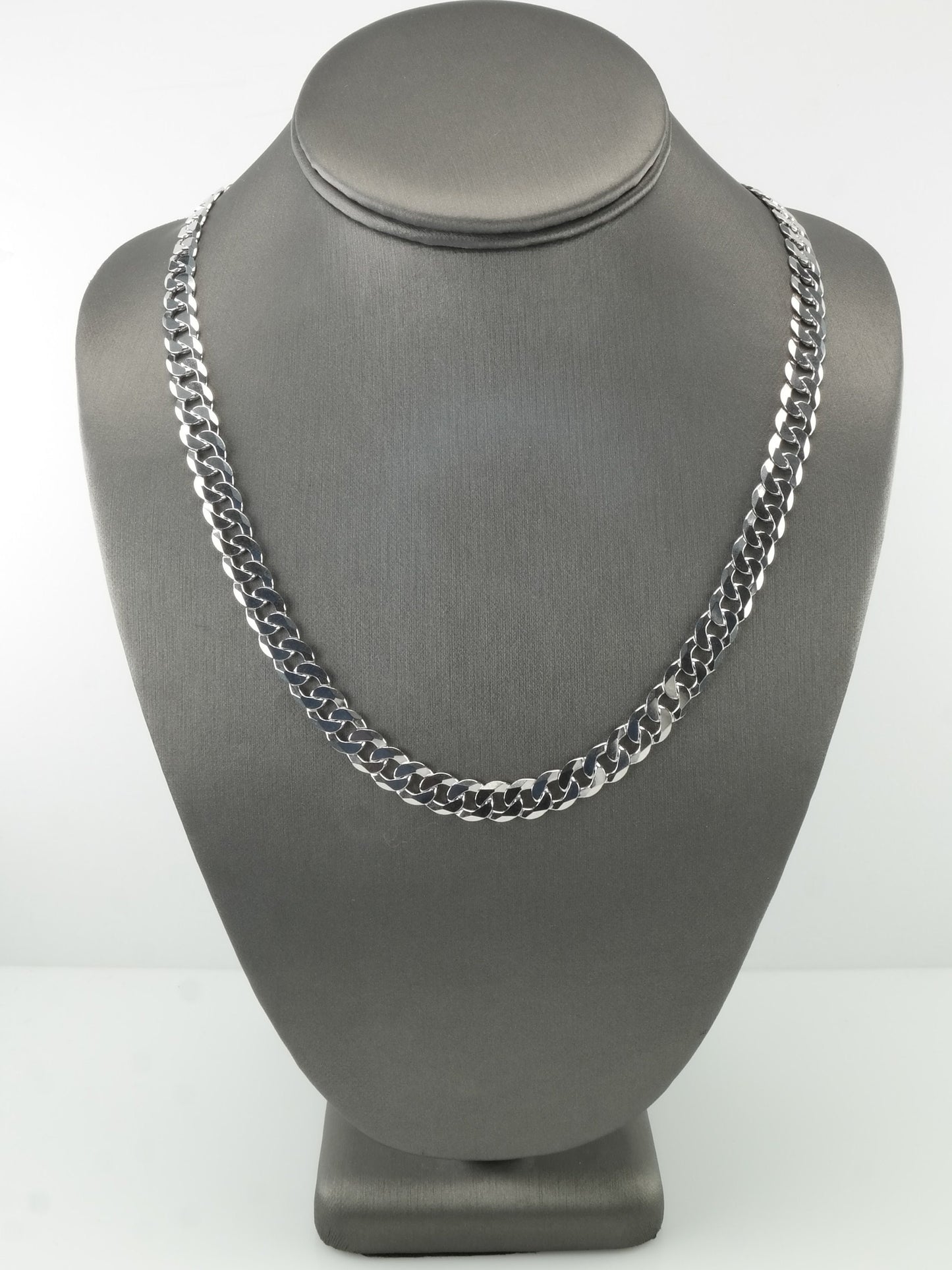 Vintage Italy Sterling Silver 26" 8.5mm Curb Necklace