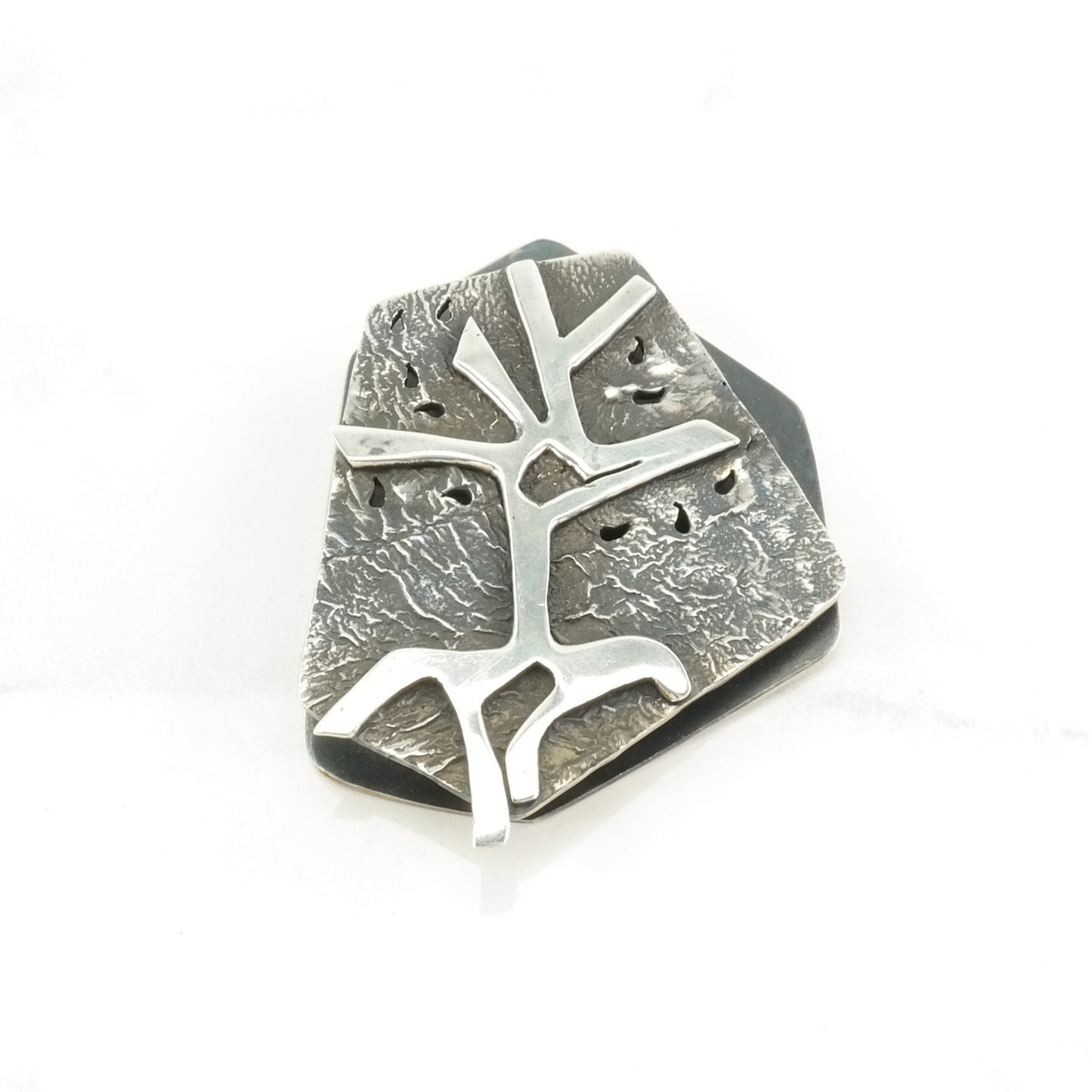Vintage Overlay 3 Dimensional Sterling Silver Pendant