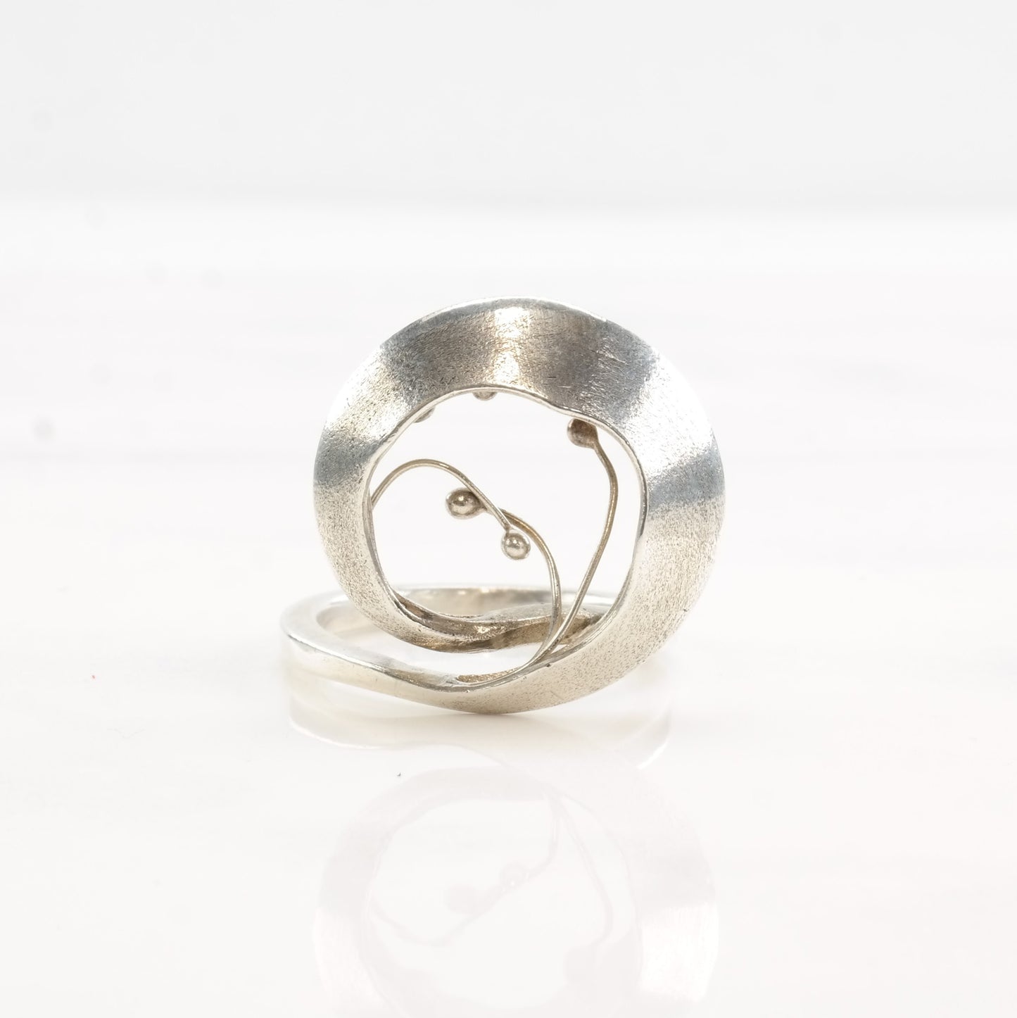 Vintage Abstract Silver Ring Abstract Sterling Size 7 1/4