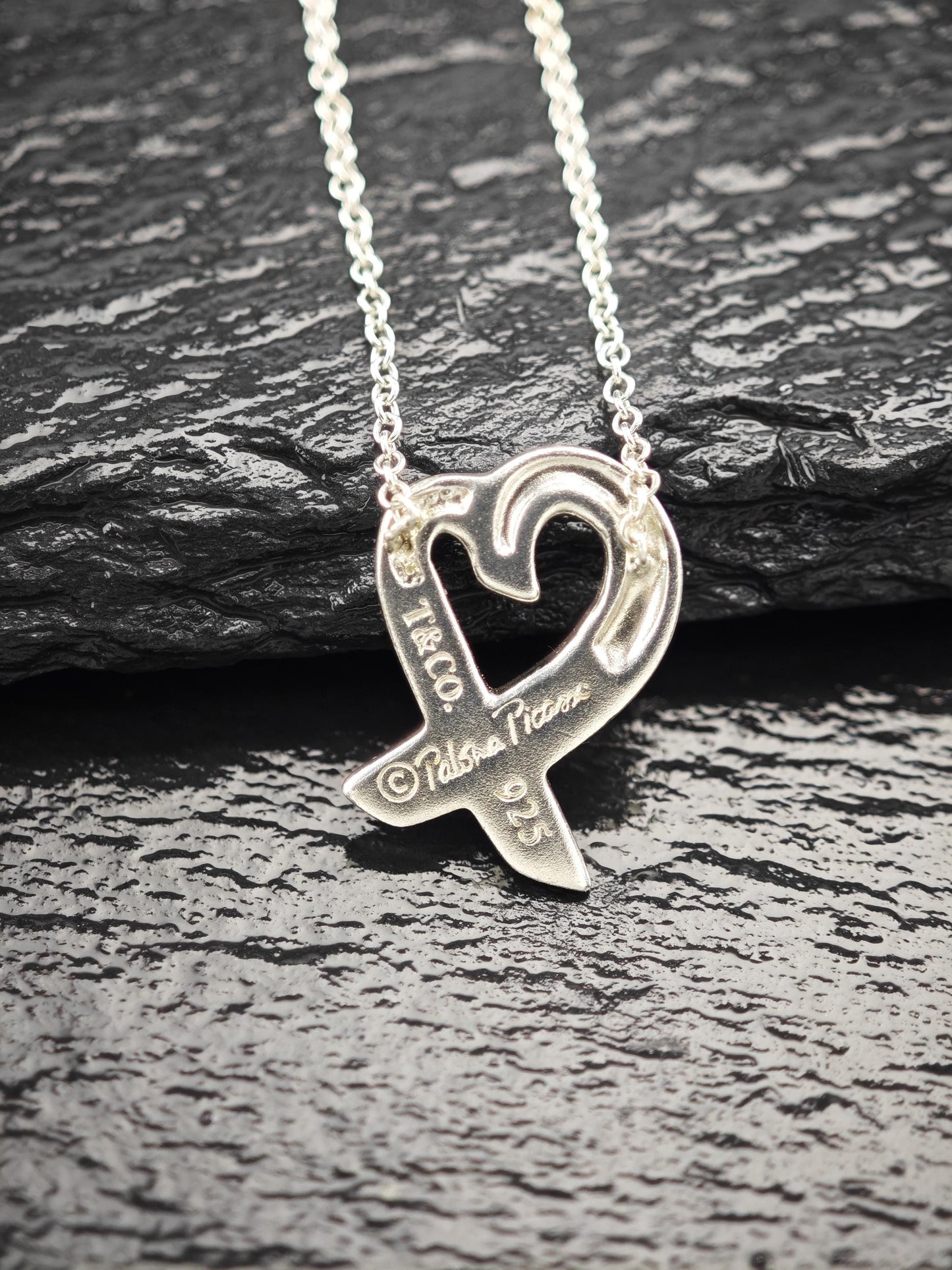 Vintage Tiffany, Heart Necklace Sterling Silver