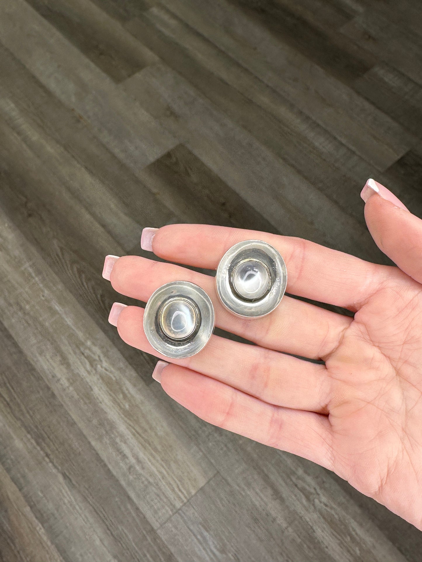 Antonio Pineda Taxco Moonstone Sterling Silver Cufflinks