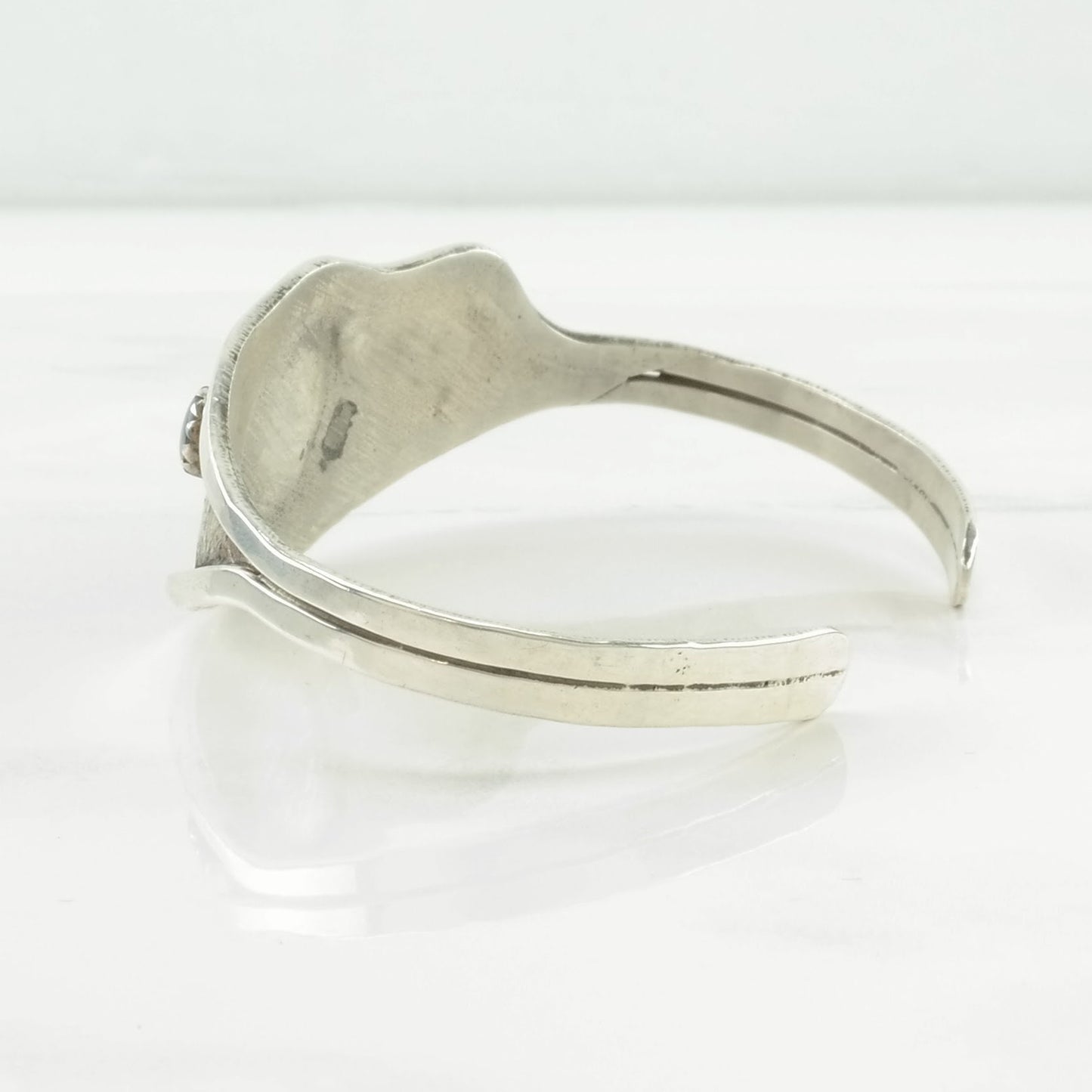 Vintage Sterling Silver Cuff Bracelet Purple Black Opal Triplet