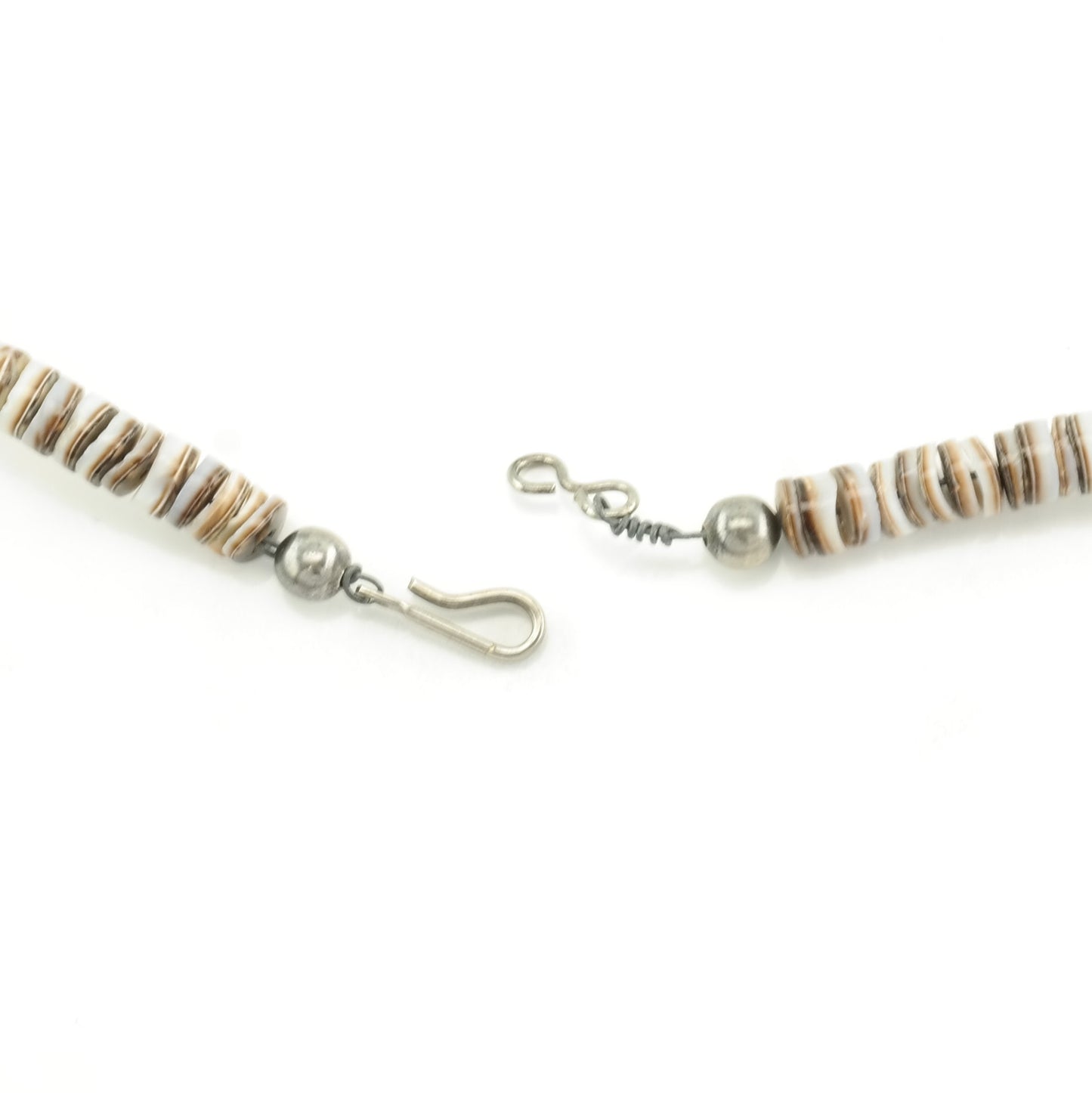 Vintage Santo Domingo Sterling Silver Blue Turquoise Shell, Heishi Necklace