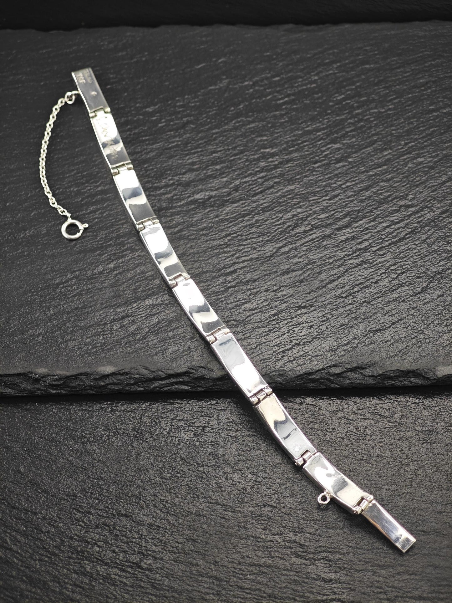 TSF Signed Turquoise, Inlay Bracelet Sterling Silver