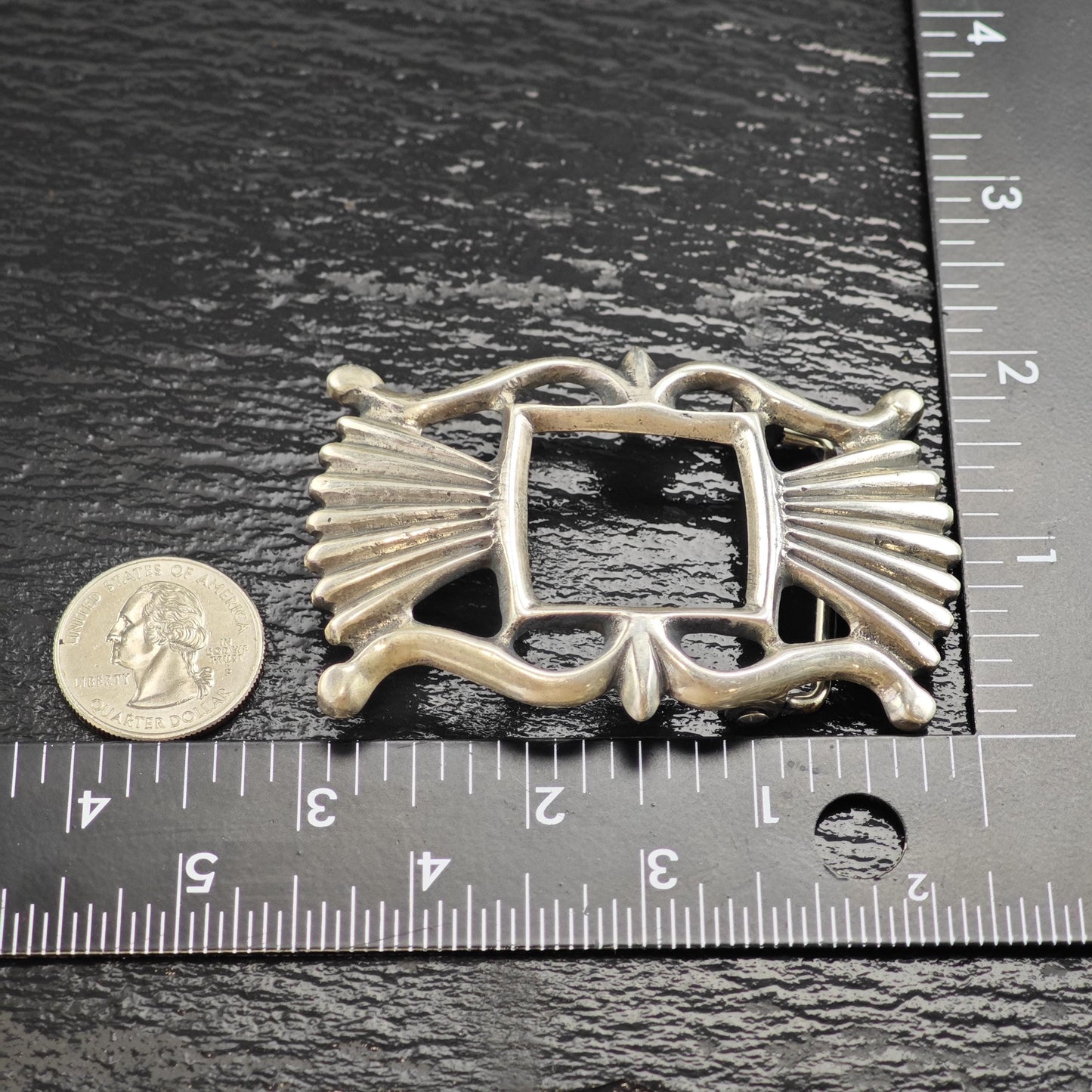Sandcast Navajo Sterling Silver Belt Buckle MISC0384