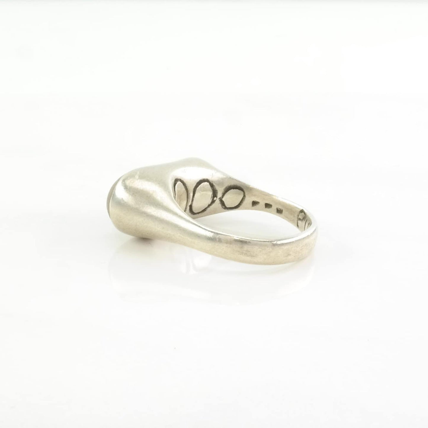 Vintage Designer Silver Ring Sea Glass Sterling Size 7
