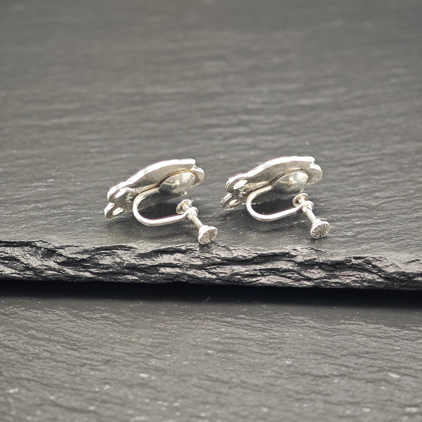 Sterling Silver Screw Back Earrings Coro Jensen Style Norseland ER2921