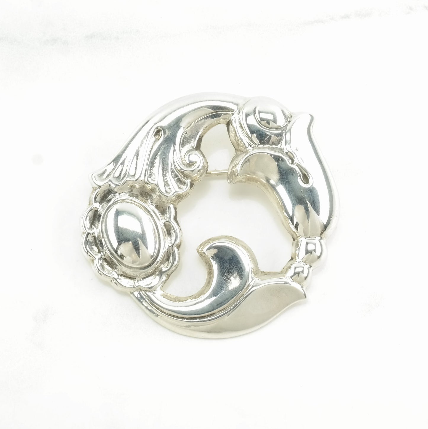 La Paglia Sterling Silver Brooch 153 Floral B1843