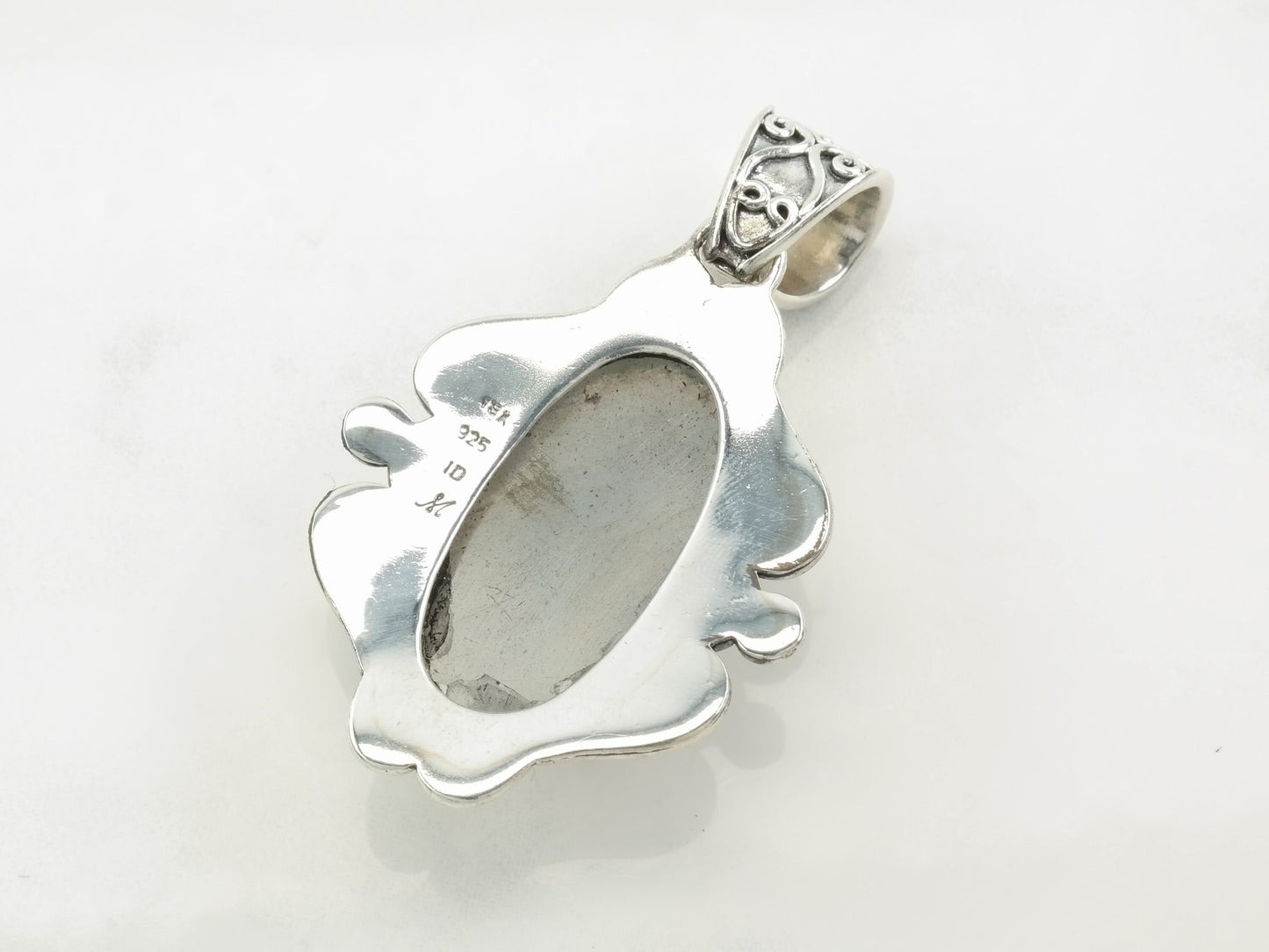 Vintage Labradorite 18K Gold Accent Sterling Silver Pendant