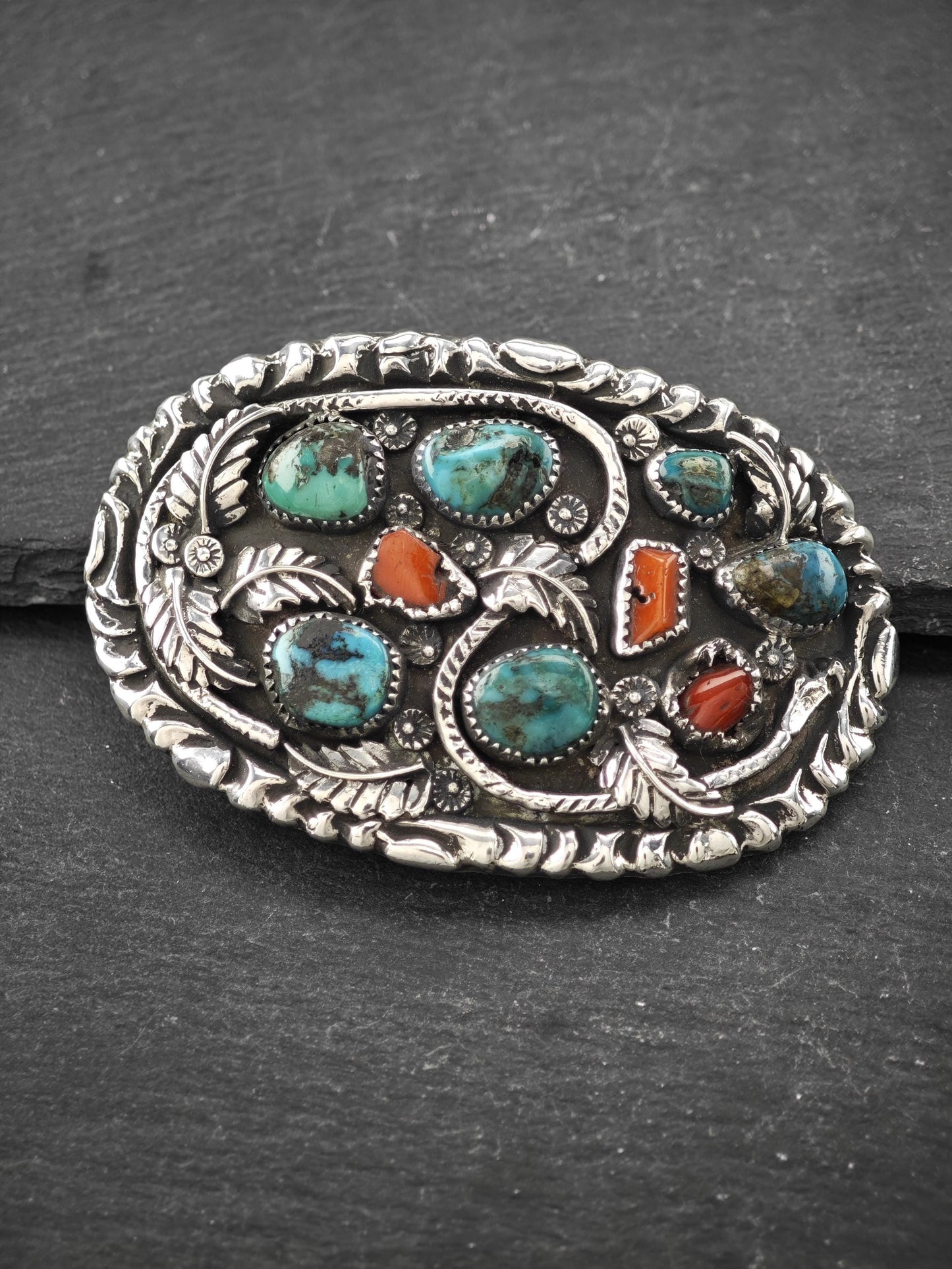 Attr Dan Simplicio Zuni, Native American Belt Buckle Sterling Silver