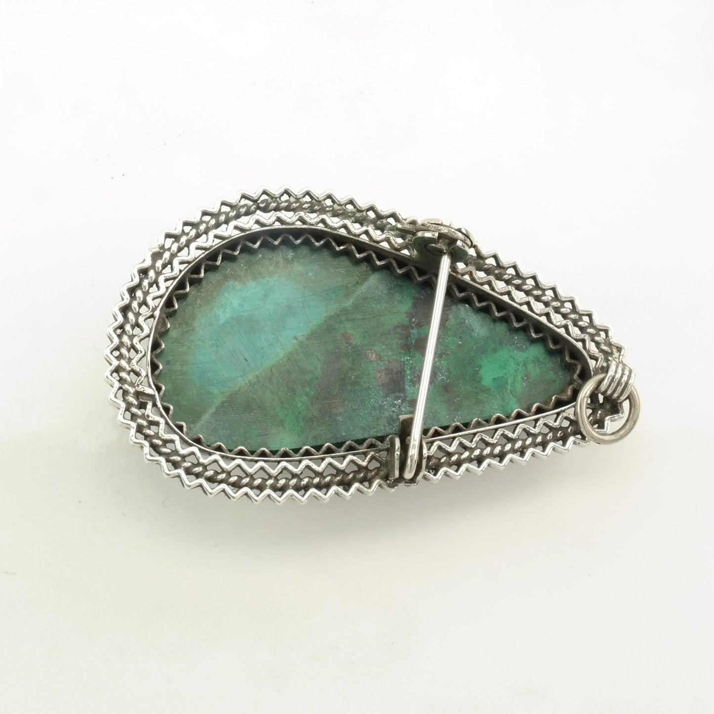 Vintage Israeli Eilat Stone Sterling Silver Pendant