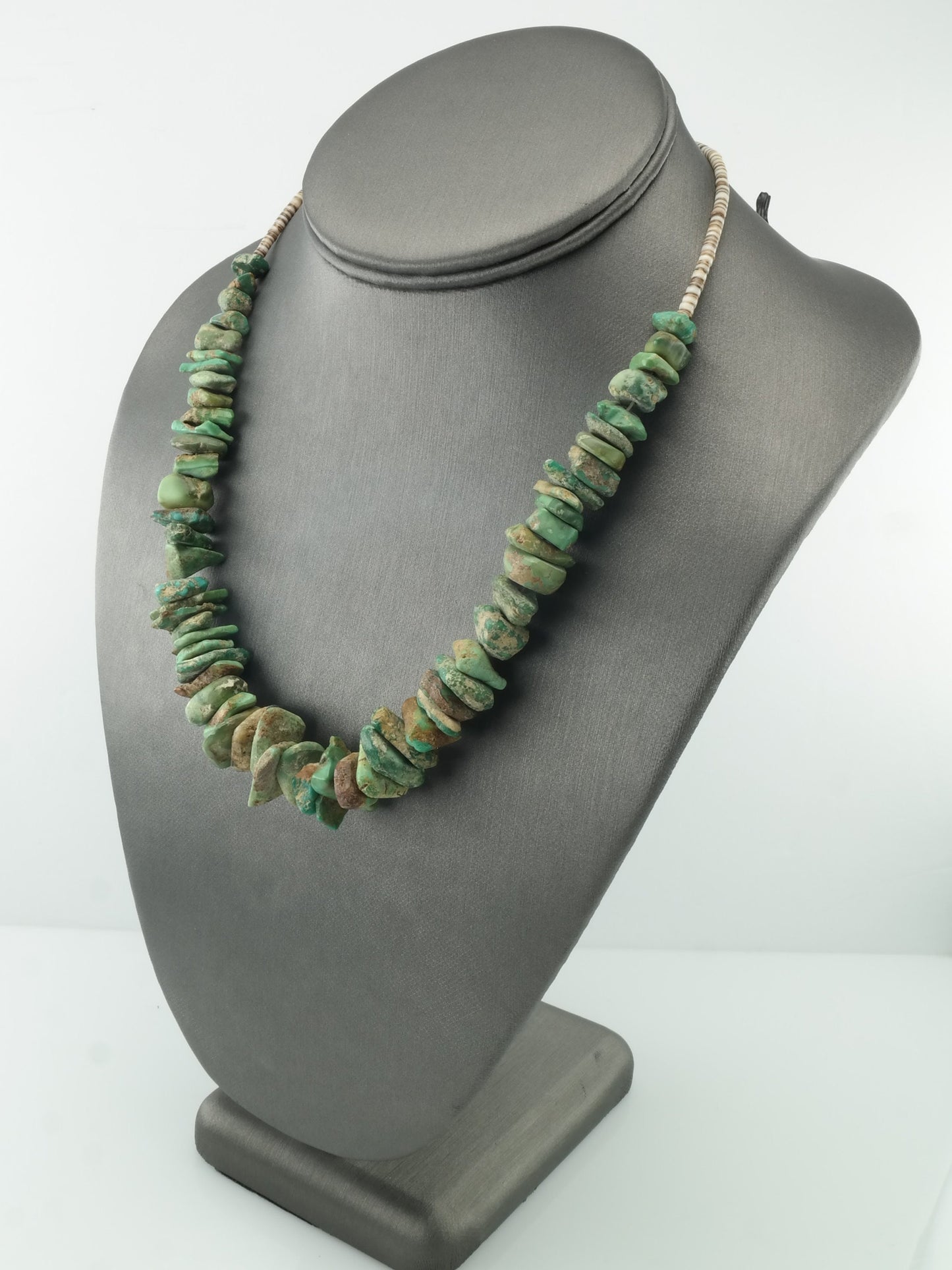 Native American Green Turquoise Heishi Necklace